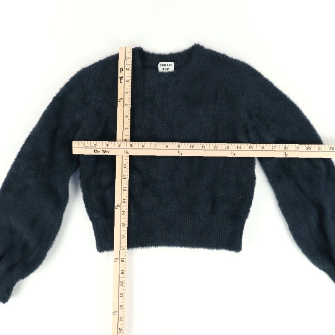 Aritzia Aritzia Sunday Best 100% Nylon Kitten Crop Sweater Navy Blue Women's S Shirt Womens Small Blue 90s? Size S / US 4 / IT 40 - 2 Thumbnail