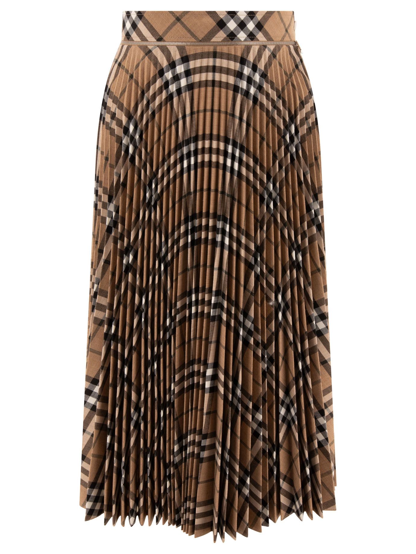 Burberry Wool Blend Pleated Check Skirt Size 25" / US 0 / IT 36 - 1 Thumbnail
