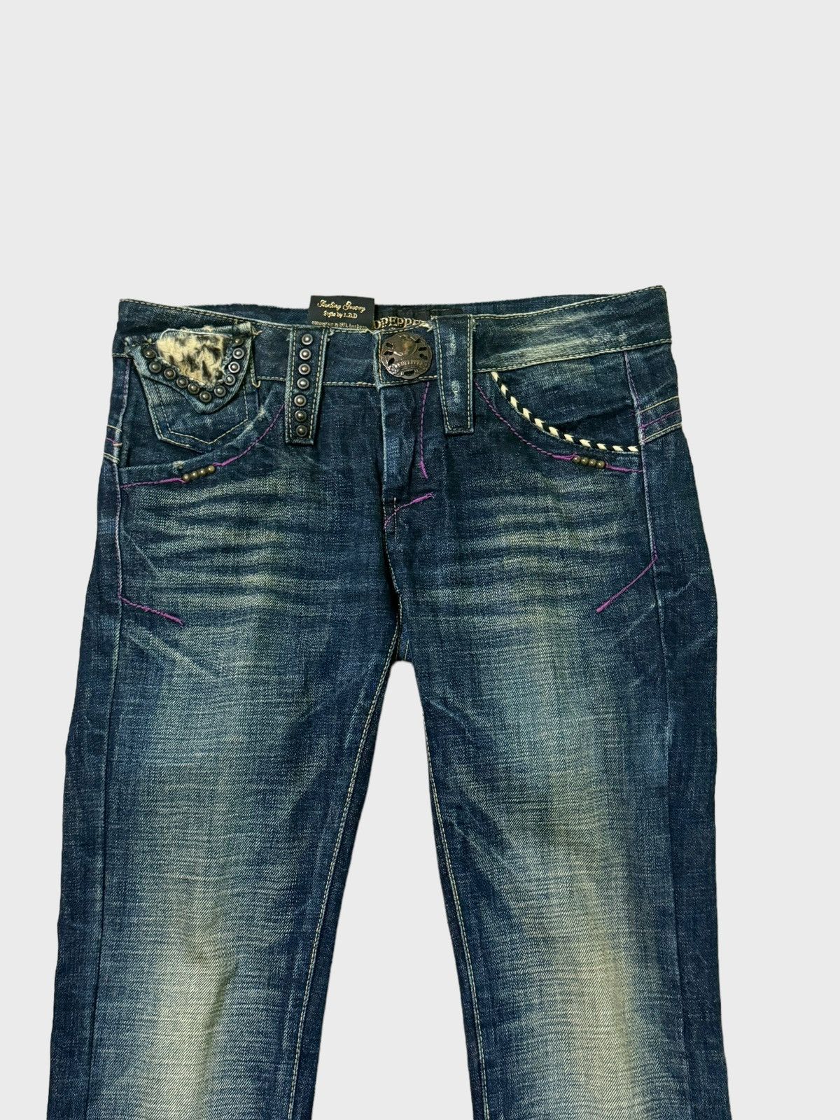 Hysteric Glamour Flare REDPEPPER Buckle Rare Design Clawmark Low Rise Denim Size US 29 - 3 Thumbnail