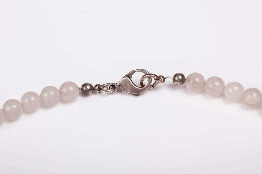 Designer Sterling Silver Carved Rose Quartz Bead Flapper Necklace Size ONE SIZE - 5 Thumbnail