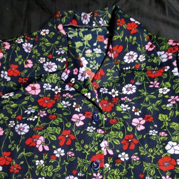 Other Vintage Floral Polyester Disco Button Shirt Size L / US 10 / IT 46 - 1 Thumbnail