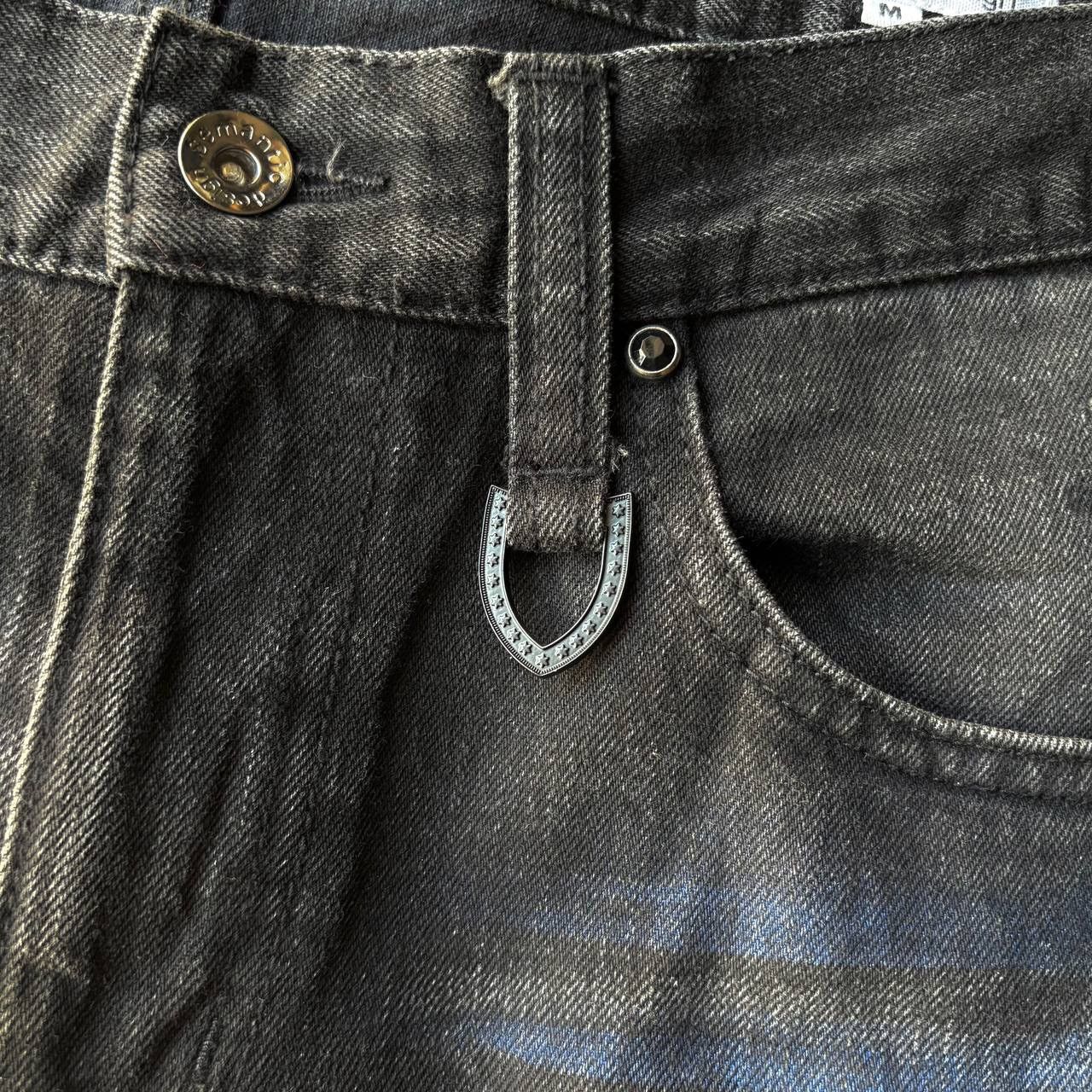 semanticdesign Semantic Design Acid Wash Bleach Flared Black Jeans Pants Size US 32 / EU 48 - 10 Thumbnail
