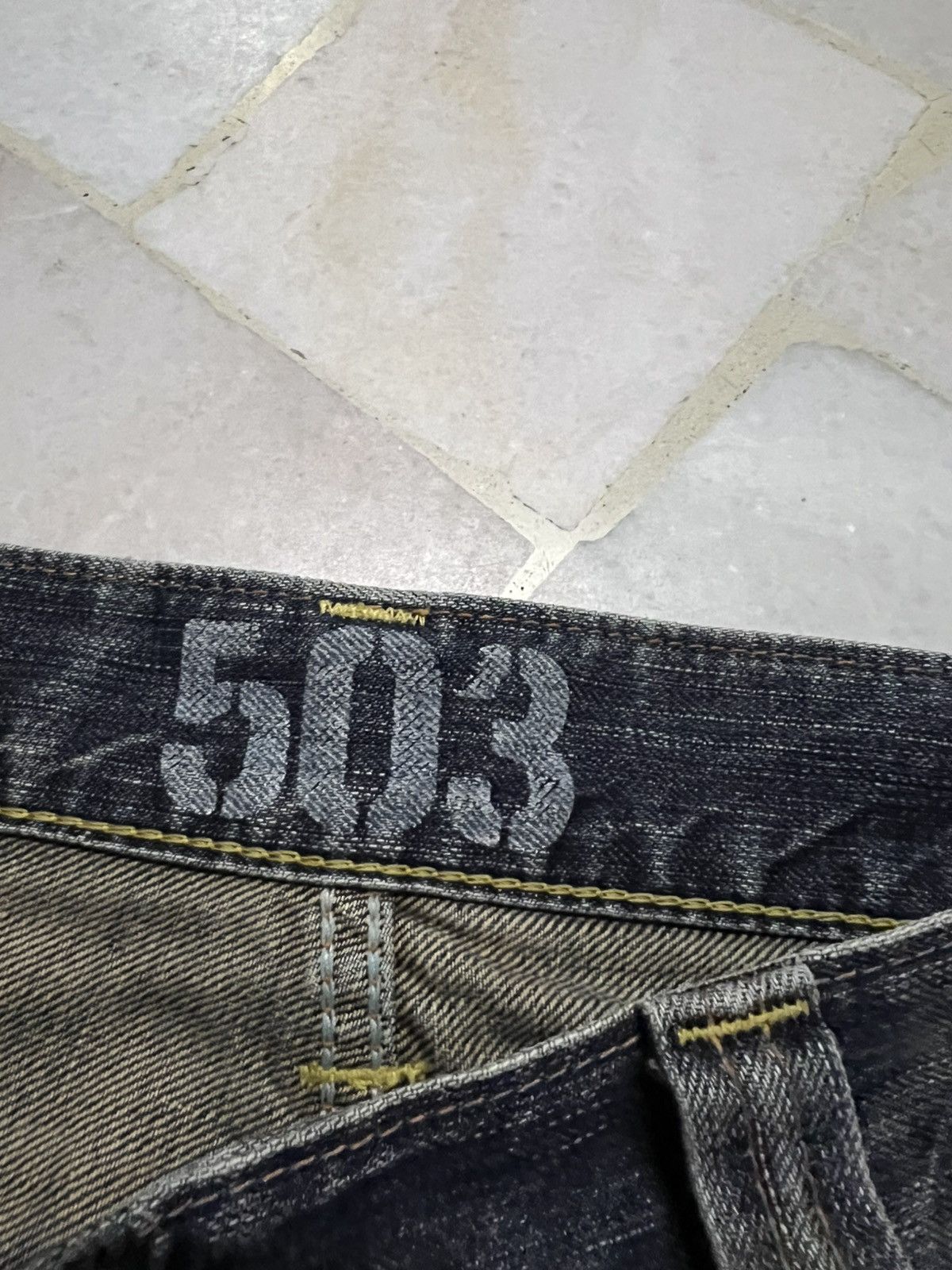 Edwin 💥Flare💥Edwin 503 Blue Trip Claw Mud Wash Jeans Size US 33 - 13 Thumbnail
