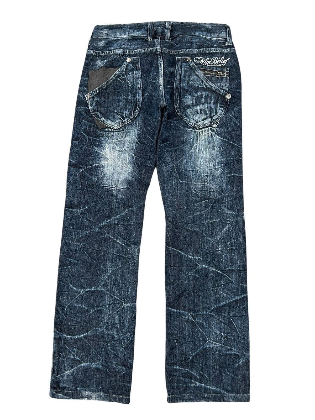 If Six Was Nine SKULL BONES WILD LIFE STUDDED CLAWMARK DISTRESSED DENIM☠️ Size US 32 / EU 48 - 3 Thumbnail