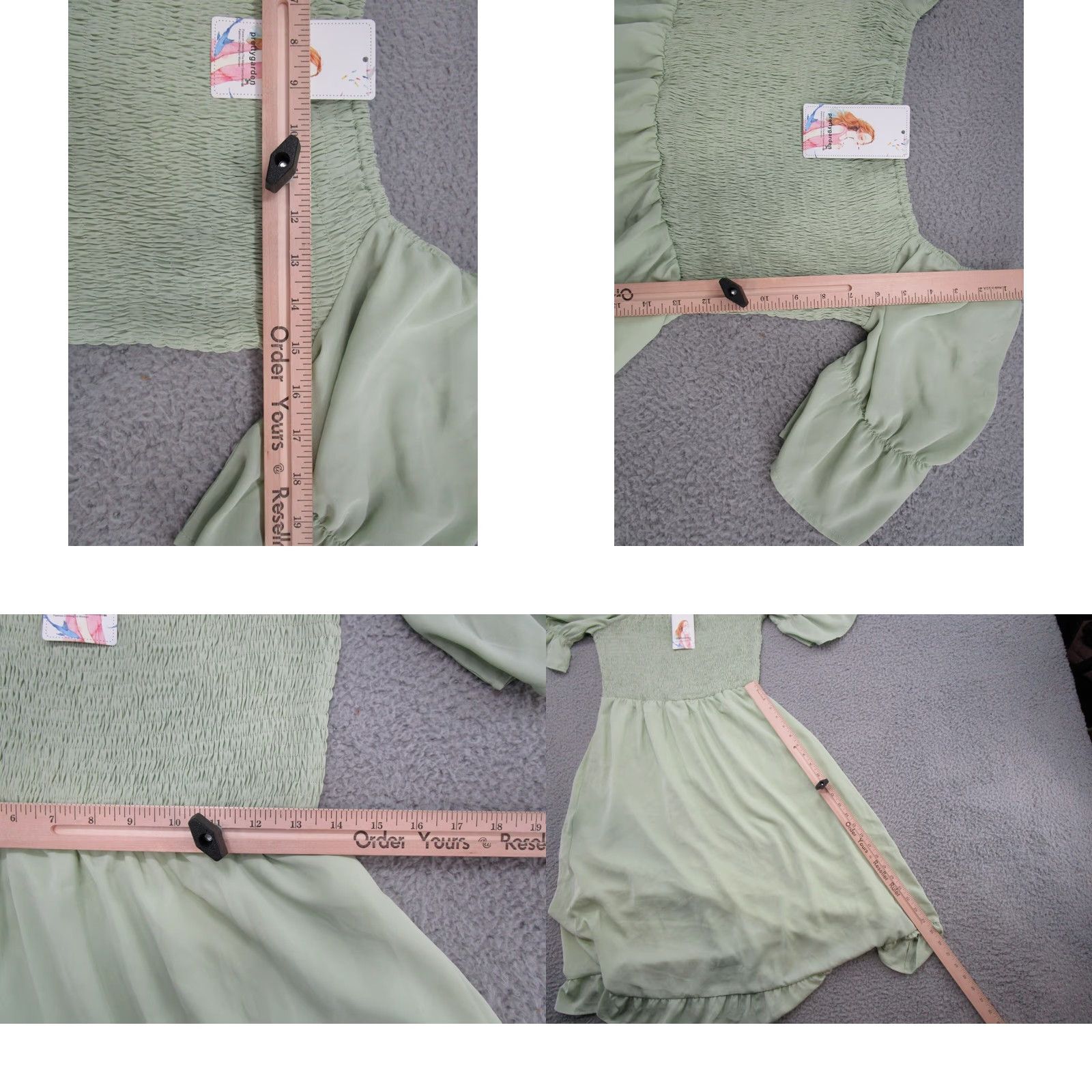 Vintage Pretty Garden Maxi Dress Peasant Pleated Green Dress M Womens Green Maxi Peasant Pleated 90s Style Size M / US 6-8 / IT 42-44 - 8 Thumbnail