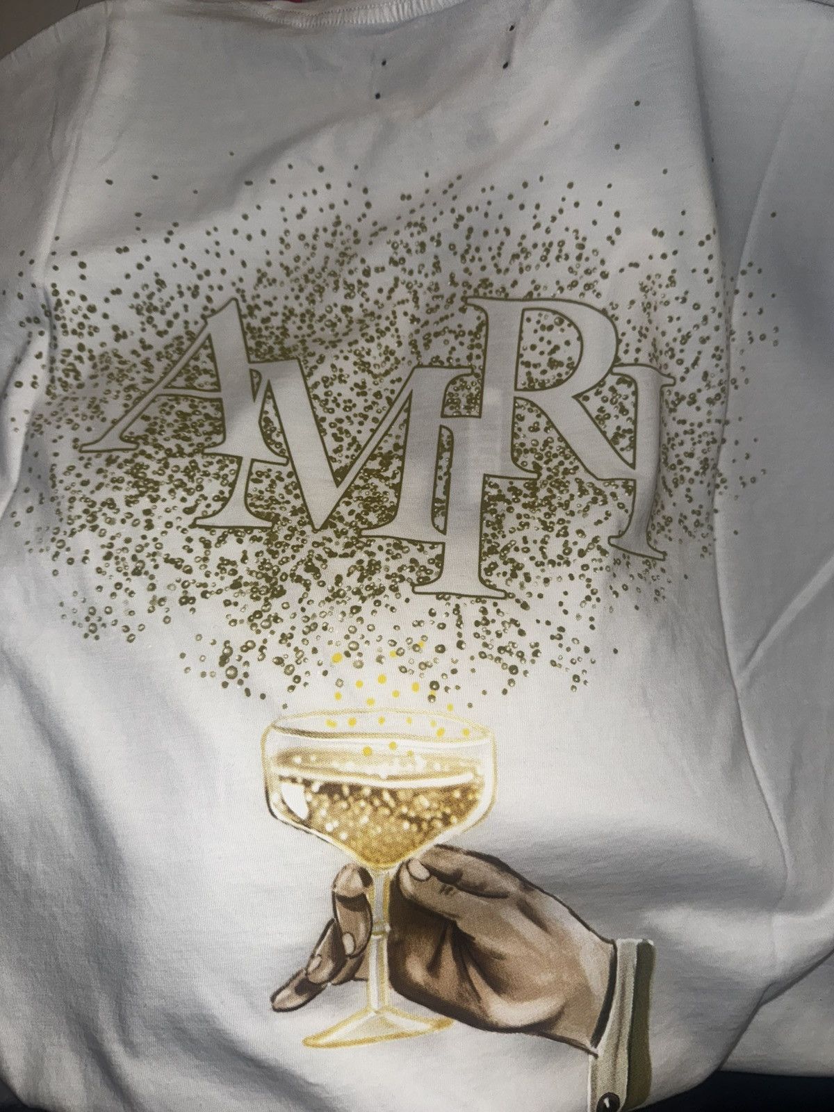 Amiri Amiri white champagne t shirt Size US XL / EU 56 / 4 - 1 Thumbnail