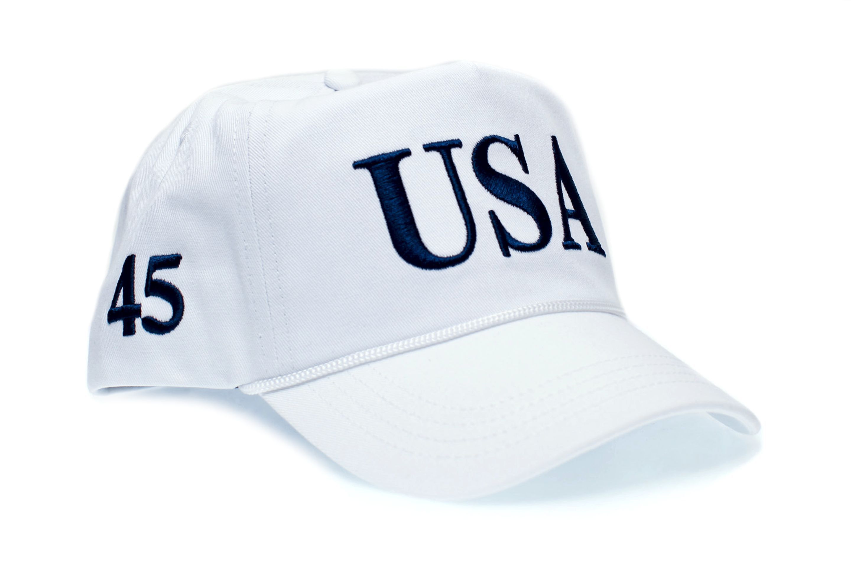 Other USA 45 Flag Hat MAGA Trump Make America Great Again White Size ONE SIZE - 3 Thumbnail