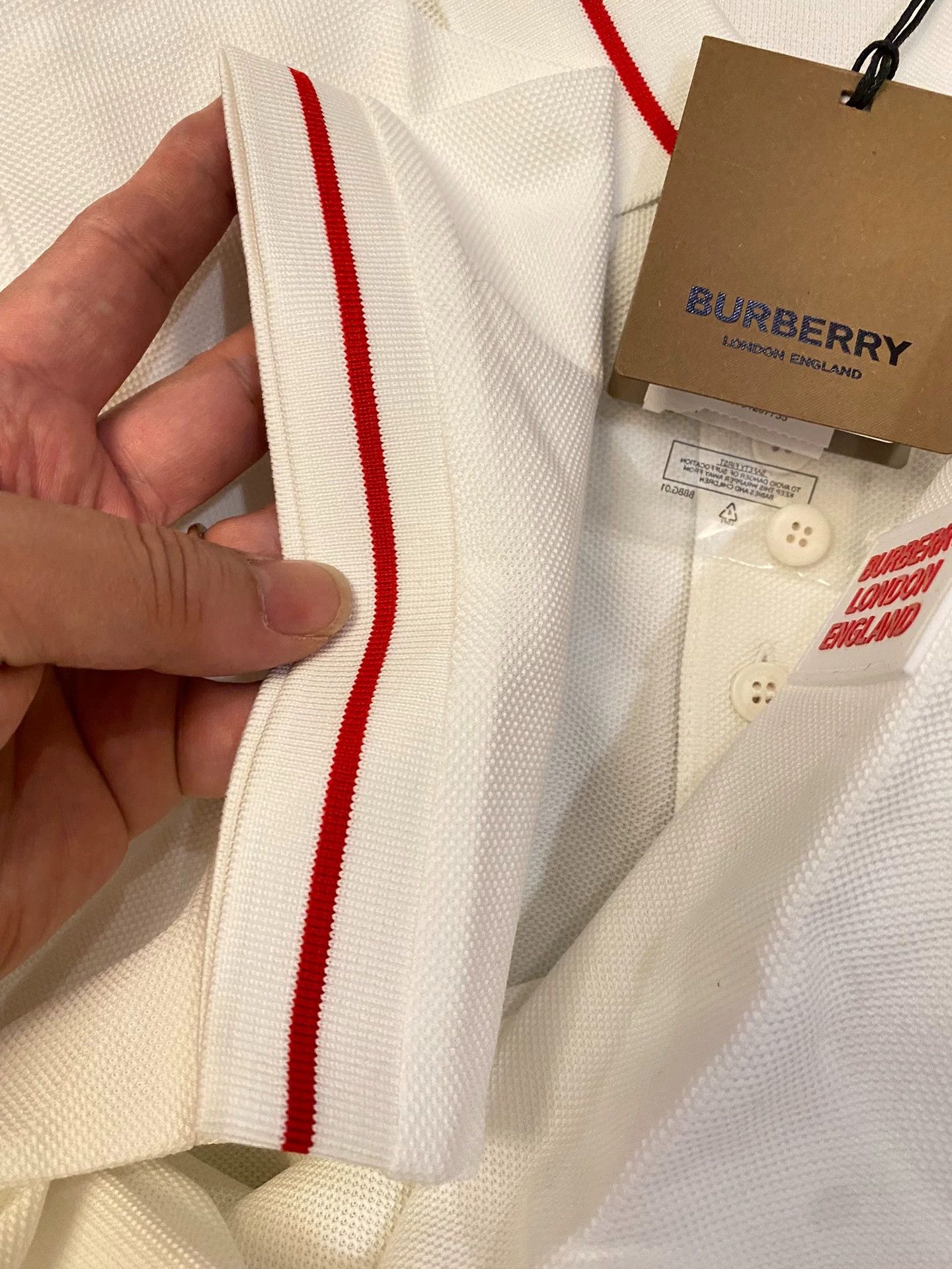 Burberry Burberry TB Placket Short Sleeve Polo Shirt XL Size US XL / EU 56 / 4 - 9 Thumbnail