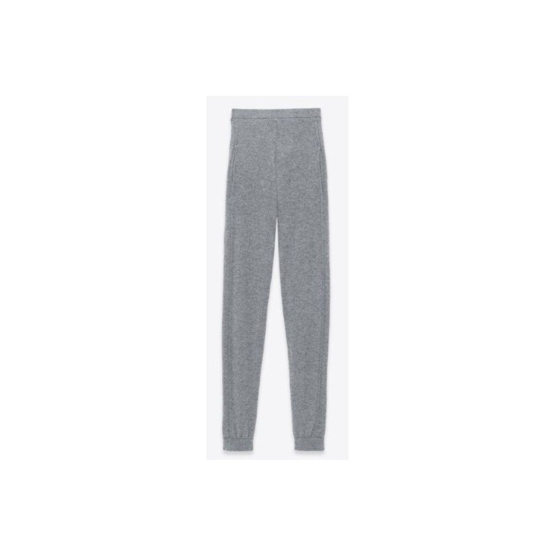Saint Laurent Paris oc11z1125 High Waisted Leggings in Cashmere in Grey Size 30" / US 8 / IT 44 - 1 Preview