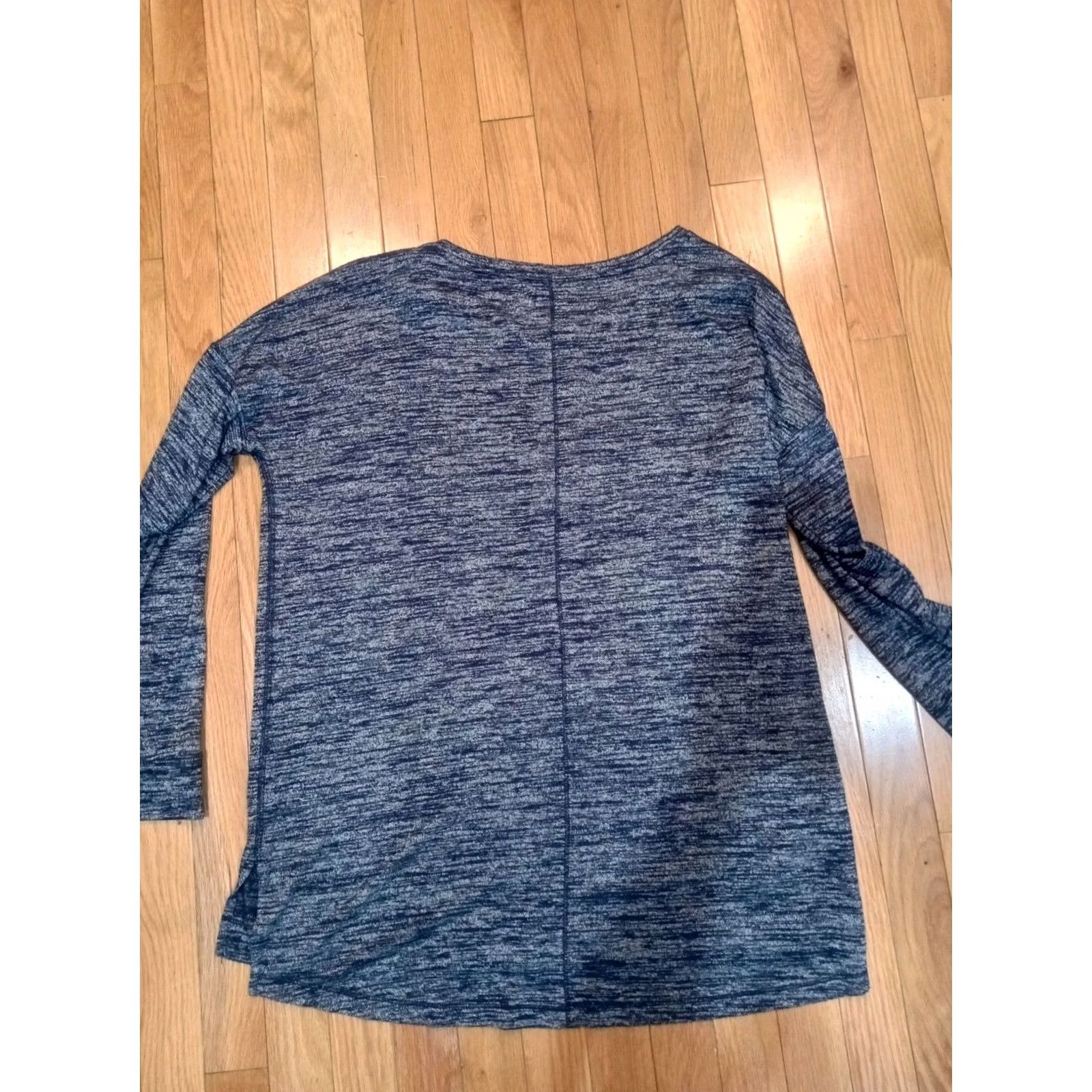 Lou & Grey Lou & Grey Women's Long Sleeve Marled Blue Lounge Top T-Shirt Size L Crew Neck, 28" Length, Tunic Style Size L / US 10 / IT 46 - 5 Thumbnail