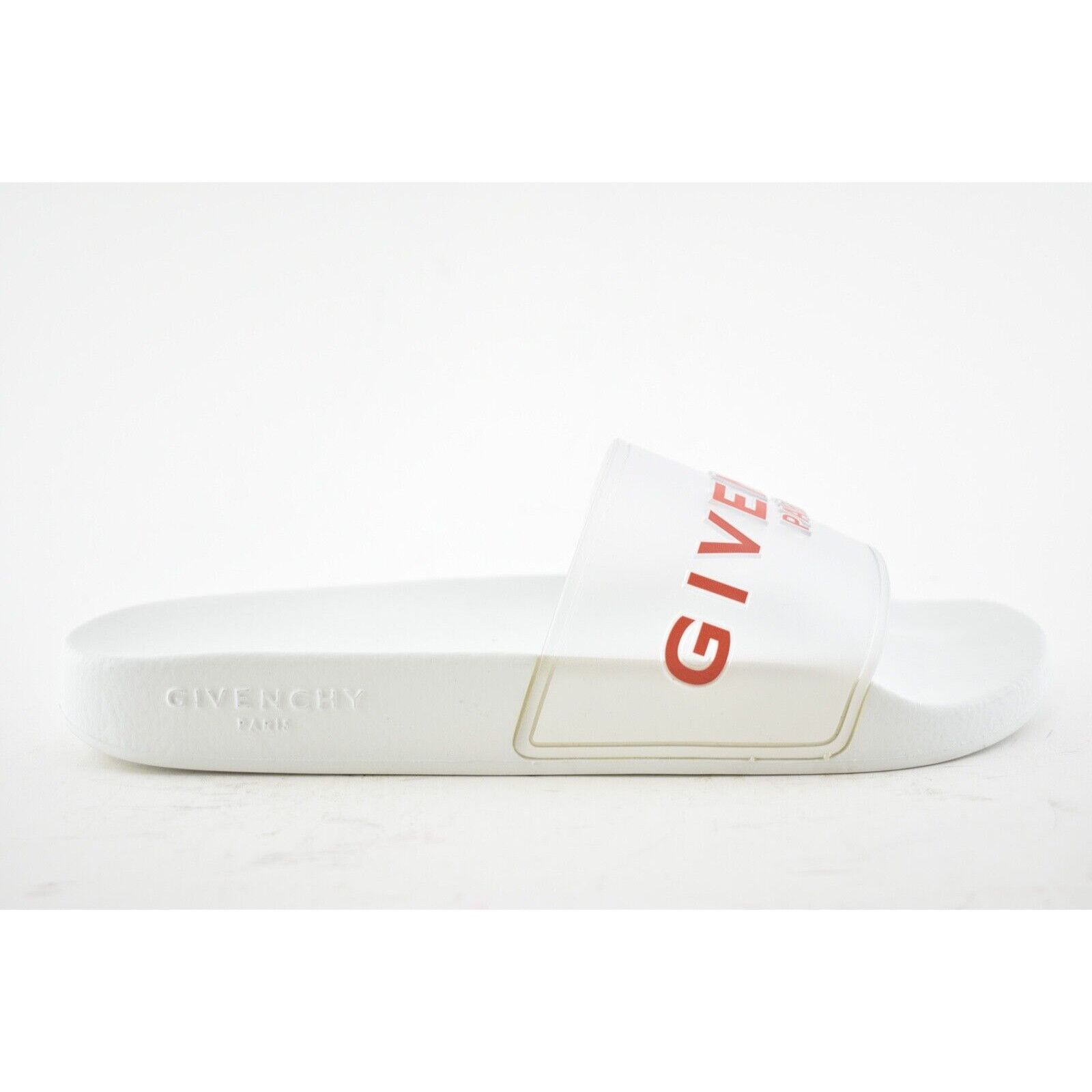 Givenchy Givenchy Paris White Red PVC Clear Logo Slide On Pool Size US 9 / IT 39 - 3 Thumbnail