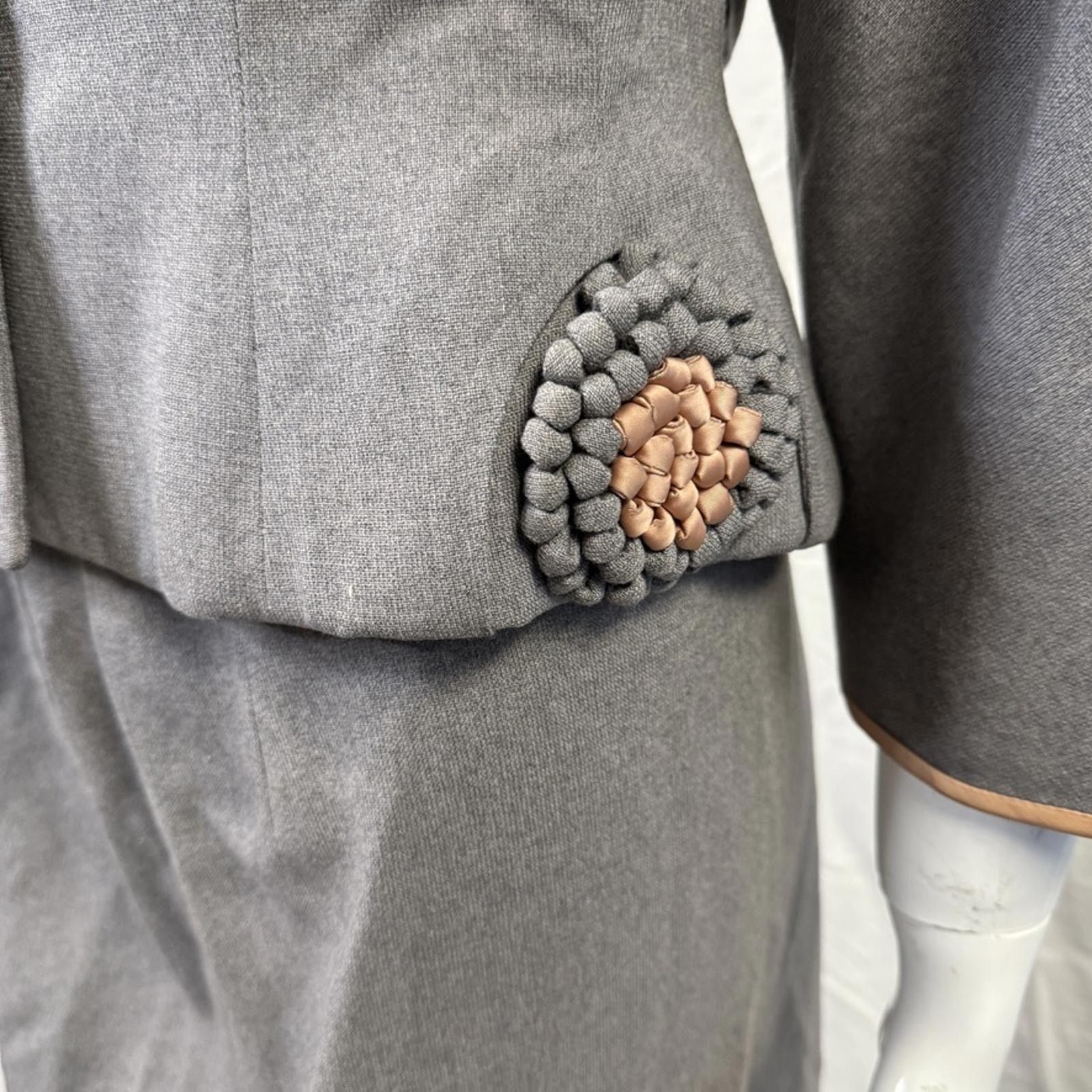 Vintage 1950s Vtg Gray Women’s Suit Wiggle Skirt Jacket Rockabilly M Size M / US 6-8 / IT 42-44 - 5 Thumbnail