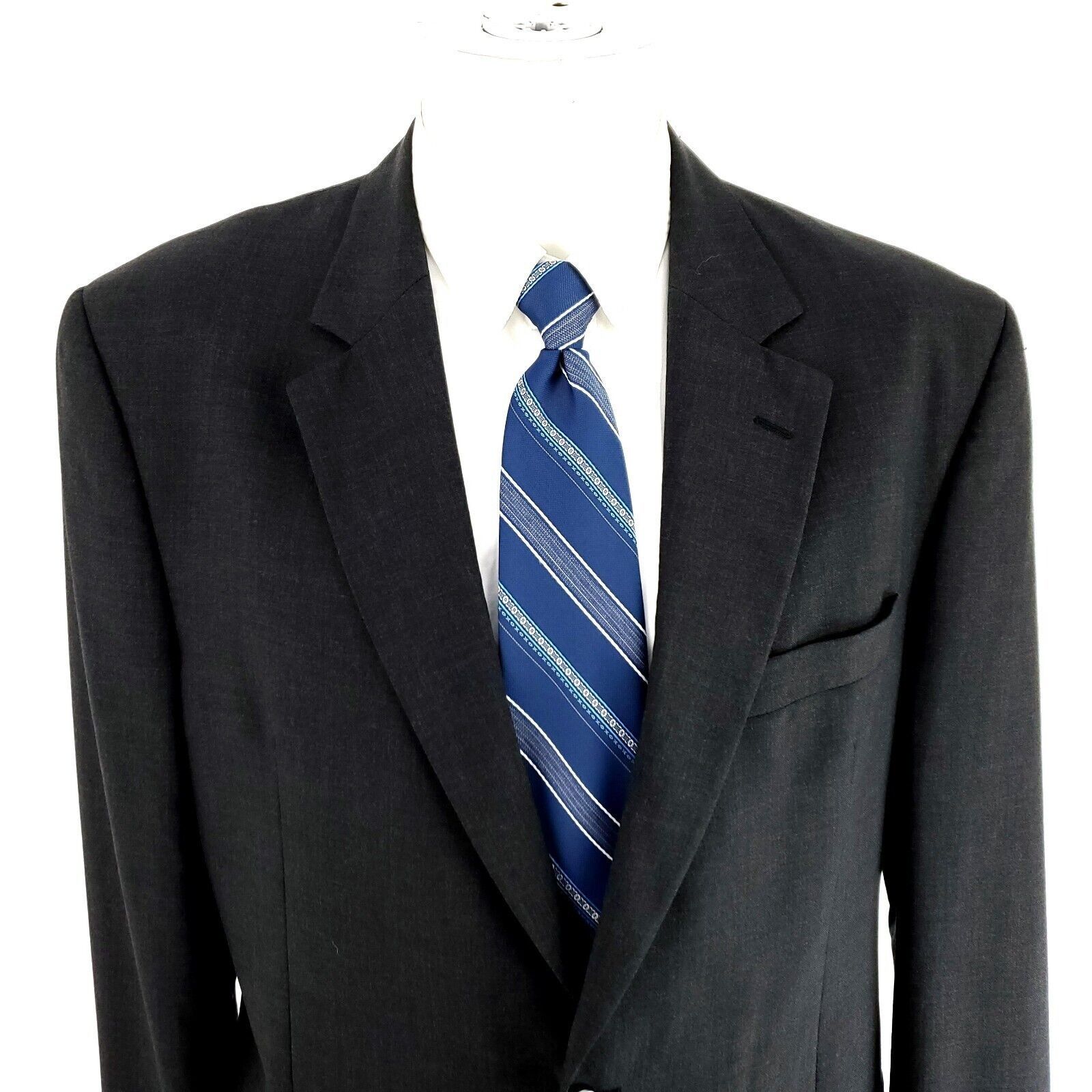 Jos. A. Bank Jos A Bank Wool 2 Button Blazer 42L Gray Size 42L - 1 Thumbnail