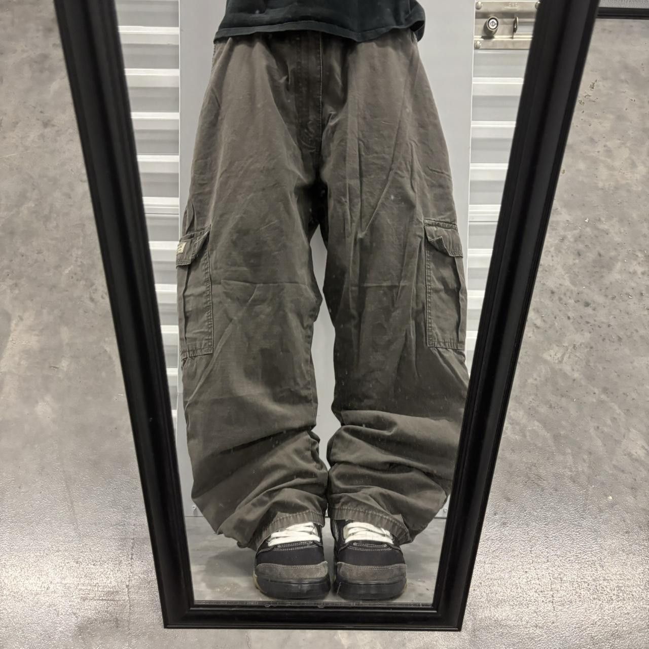 Japanese Brand × Vintage Crazy Vintage Y2K/2000s Baggy Faded Grey Skater Cargo Pants! Size US 40 / EU 56 - 1 Thumbnail
