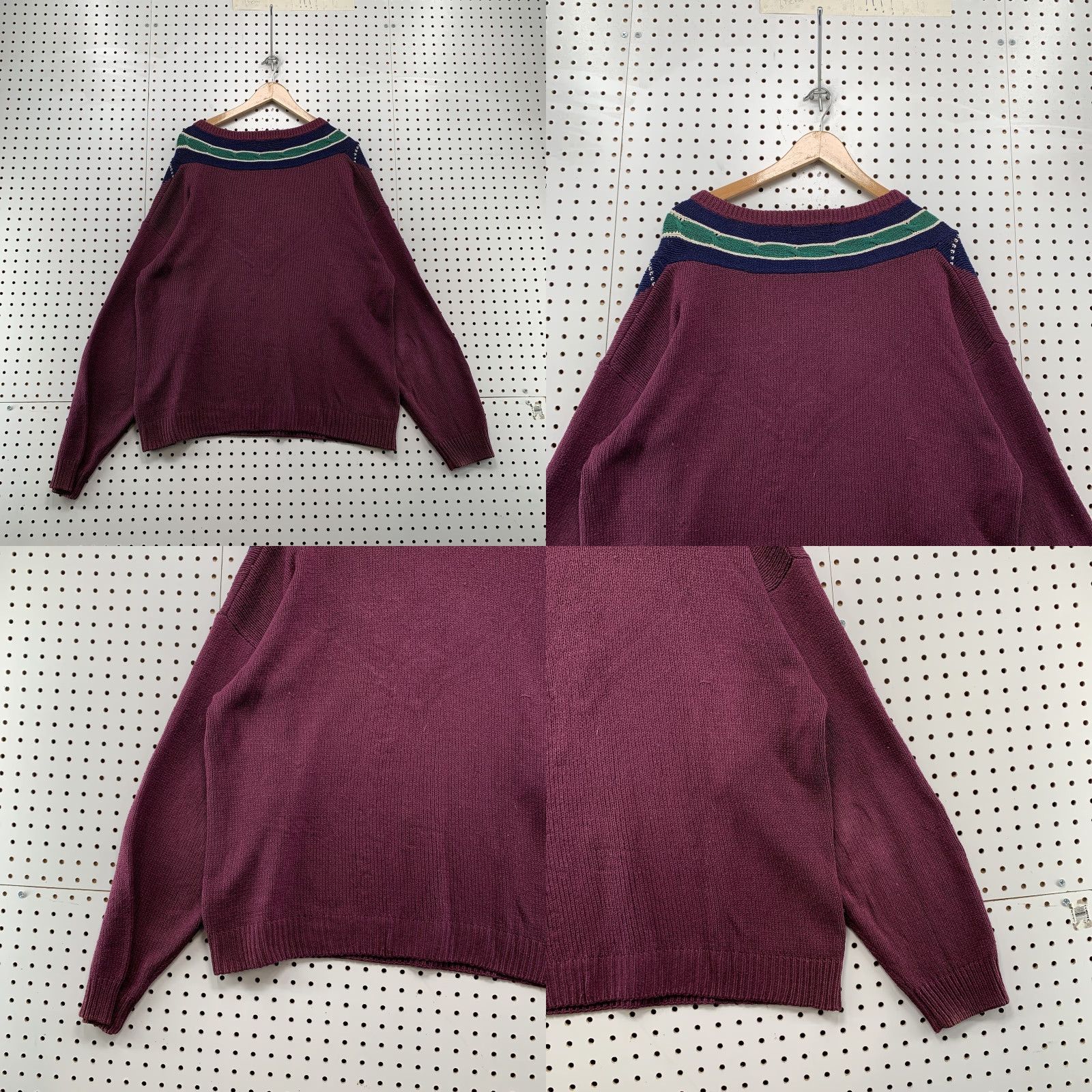 Croft & Barrow VINTAGE Croft & Barrow Argyle Knit Sweater XL Men 100% Silk Red Maroon Green V-Neck Pullover Knit Shirt/ Sweater Mens XL Red Argyle 90s Size US XL / EU 56 / 4 - 8 Thumbnail