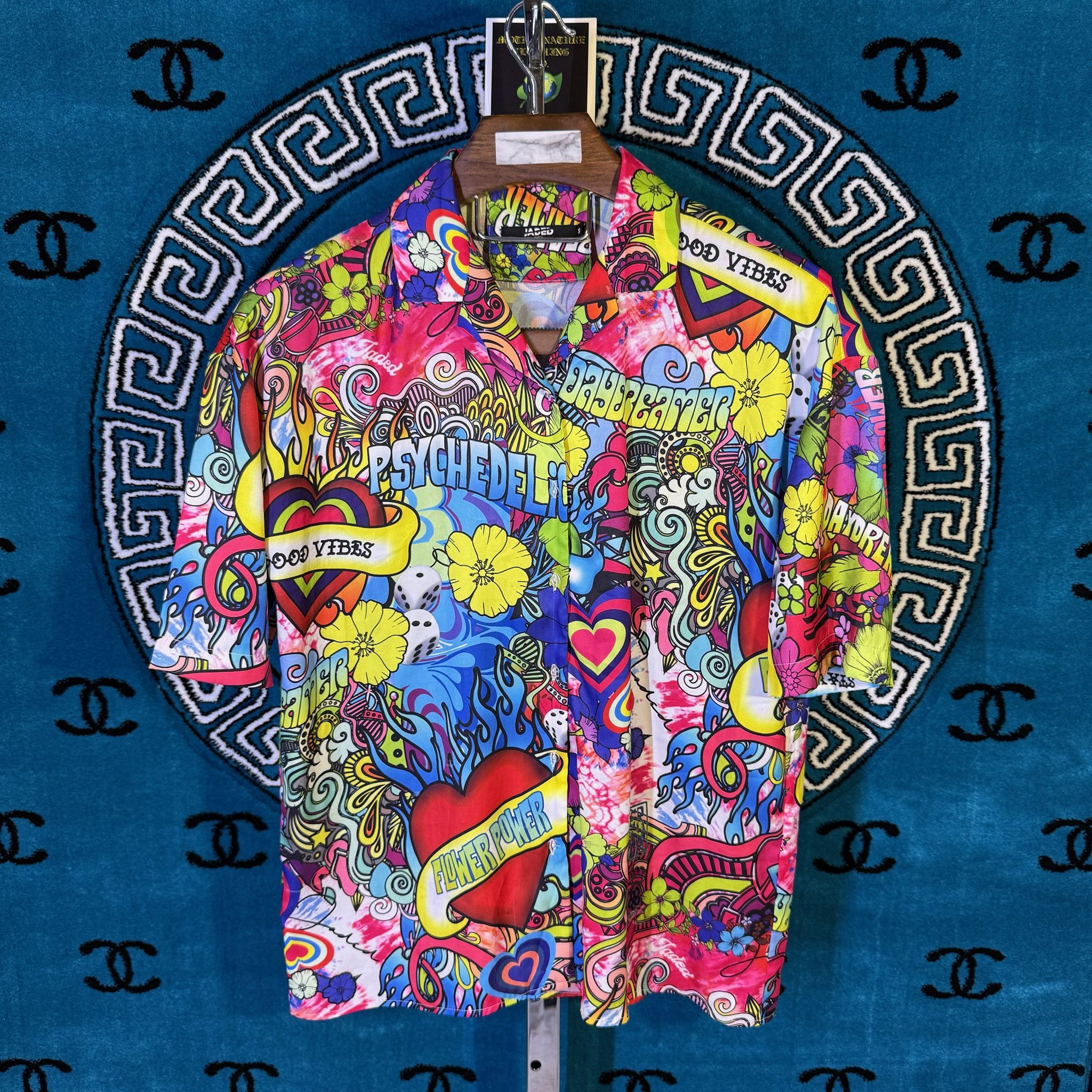 Jaded London PSYCHEDELIC DISCO HEARTS DE AMOR S/S CUBAN Size US S / EU 44-46 / 1 - 1 Thumbnail