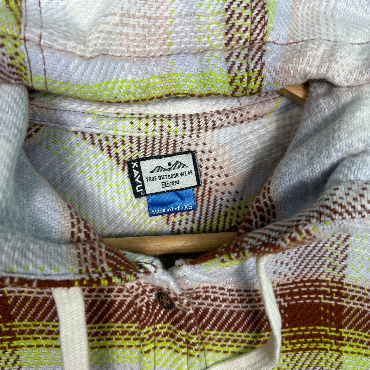 KAVU KAVU Plaid Hooded Shacket Jacket Size XS / US 0-2 / IT 36-38 - 3 Thumbnail