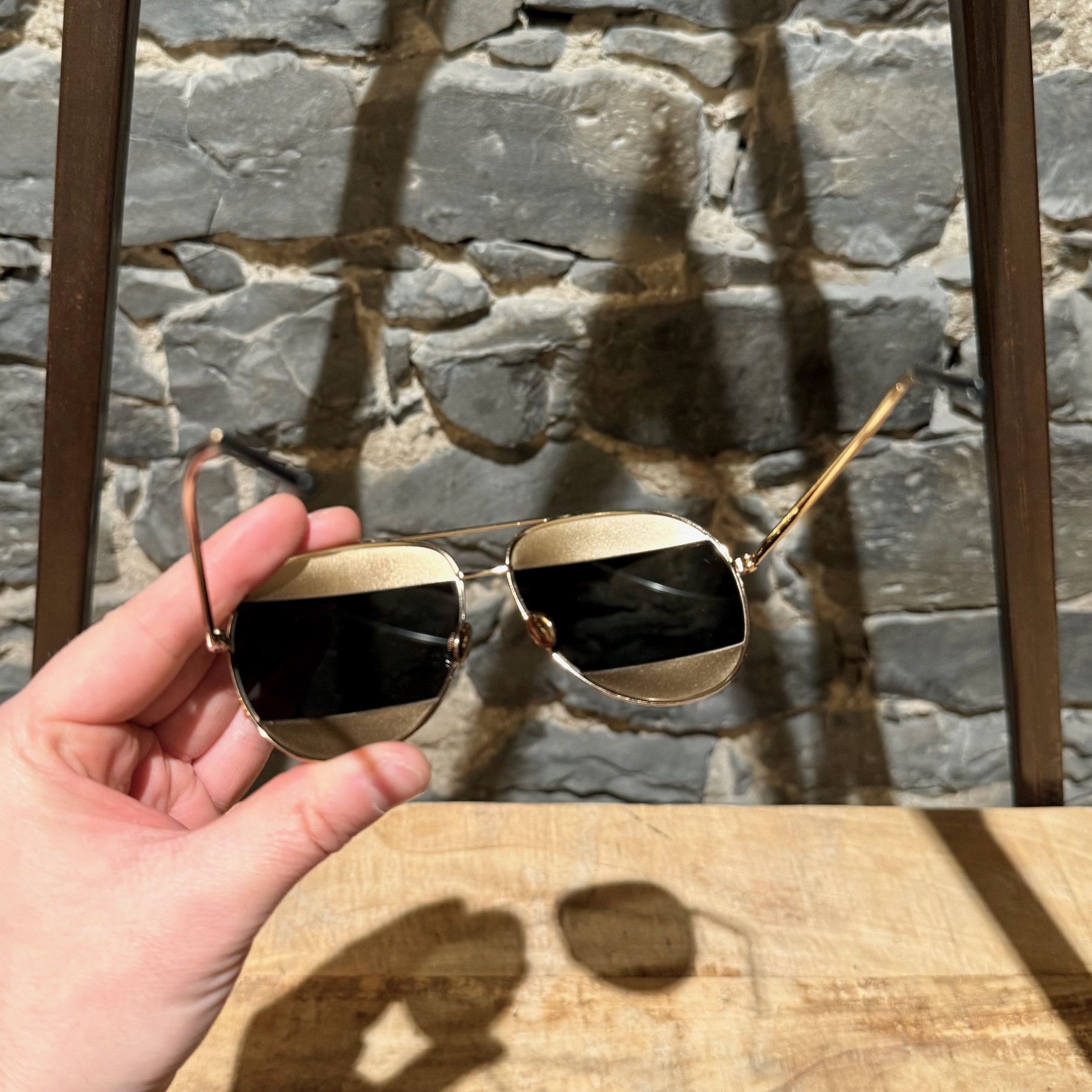 Dior Dior DiorSplit Gold Mirror Aviator Sunglasses Size ONE SIZE - 12 Thumbnail
