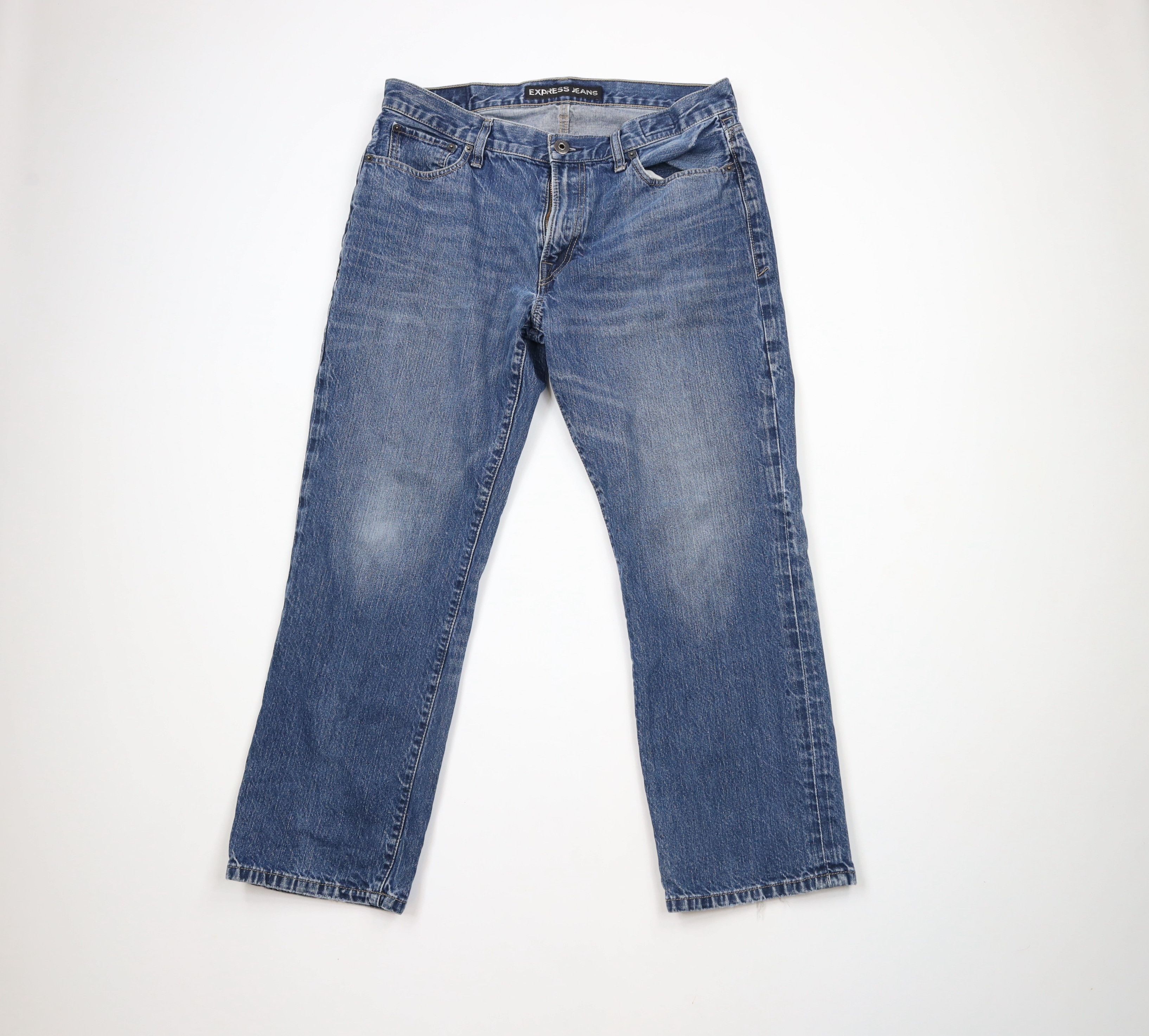 Express × Vintage Express Blake Loose Fit Straight Leg Denim Jeans Blue Size US 34 / EU 50 - 1 Thumbnail