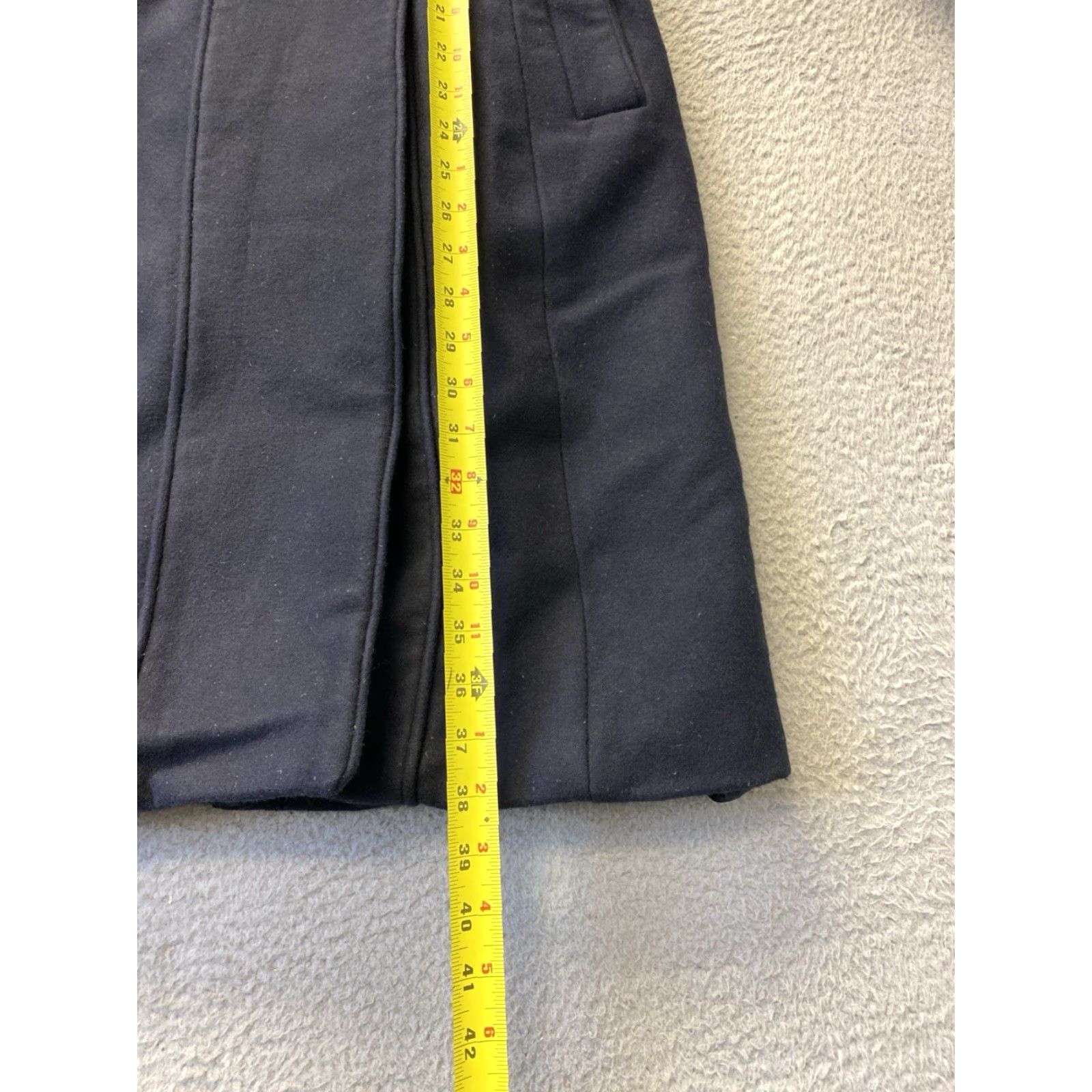 Banana Republic Banana Republic Italian Melton Military Coat Women’s Size 0 Navy Blue Trench Coat Button Closure Casual Winter Fall Wool Blend Double Cloth Size XS / US 0-2 / IT 36-38 - 7 Thumbnail