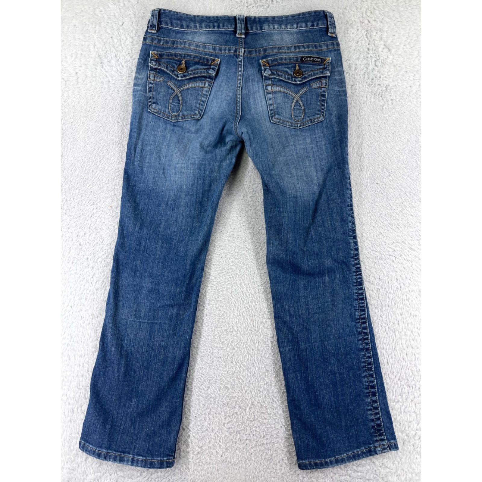 Calvin Klein Calvin Klein Jeans Women 10 Blue Denim Embroidered Flap Pockets Ultimate Skinny Womens Size 32" / US 10 / IT 46 - 2 Thumbnail