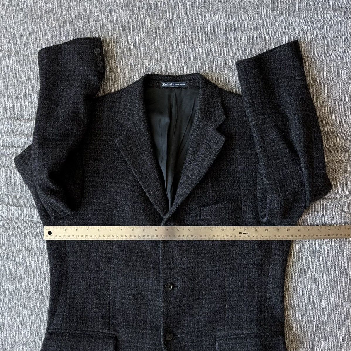 Polo Ralph Lauren Cashmere Wool Blend Windowpane Blazer Corneliani Charcoal Size 42L - 14 Thumbnail