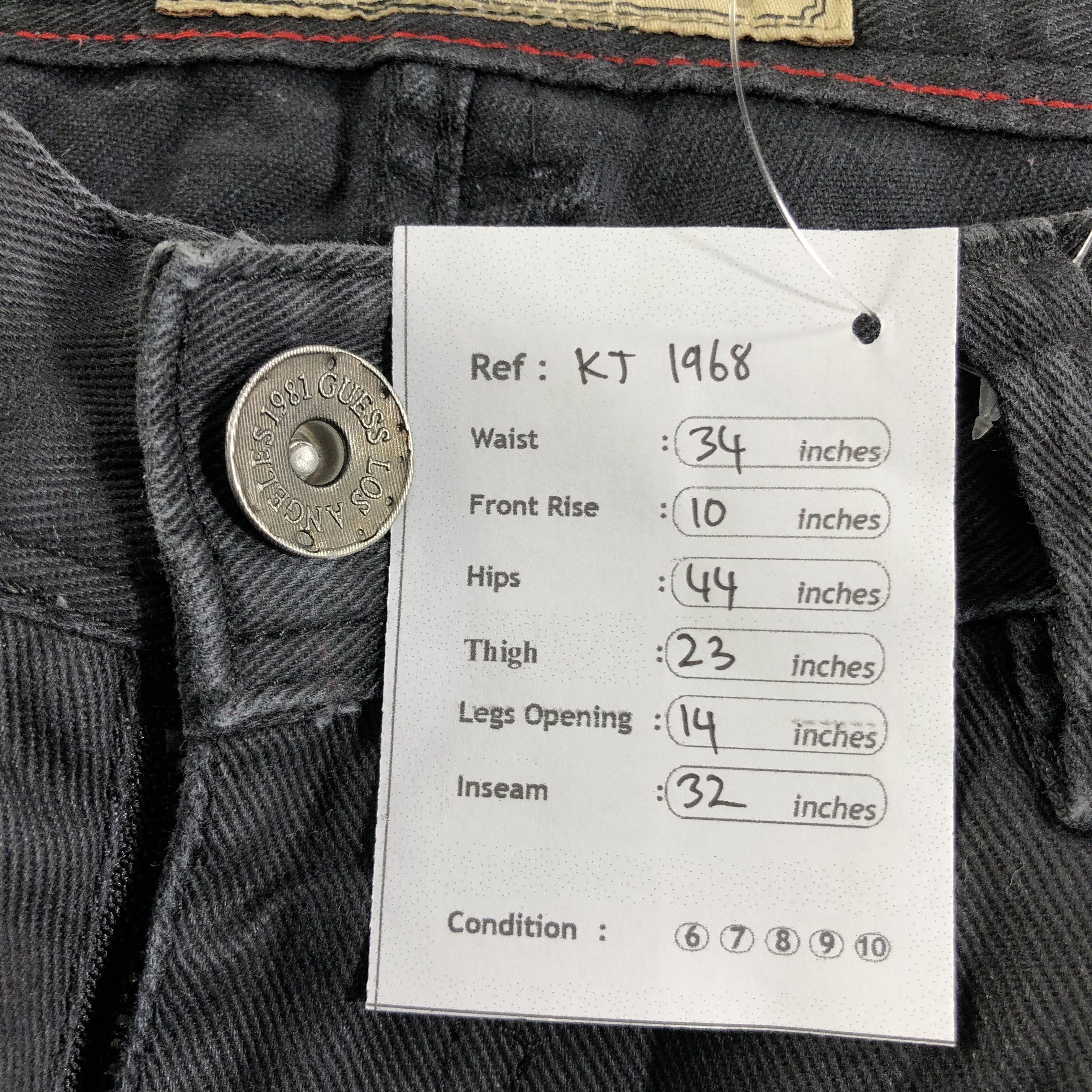 Guess Guess Black Zipper Punk Jeans KJ1968 Size US 32 / EU 48 - 11 Thumbnail