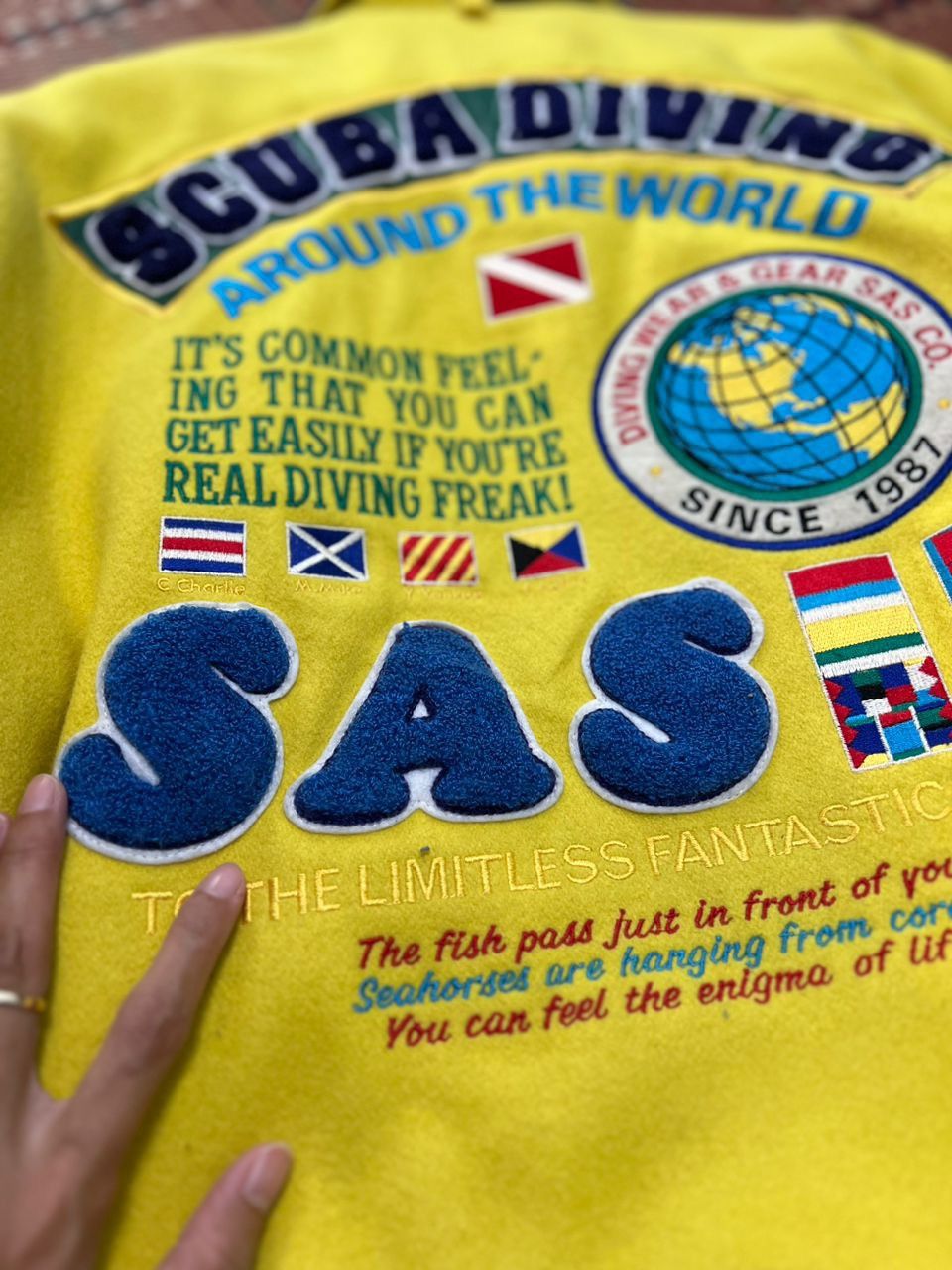 Vintage Vintage SAS Scuba Diving Varsity Jacket Size US L / EU 52-54 / 3 - 15 Thumbnail
