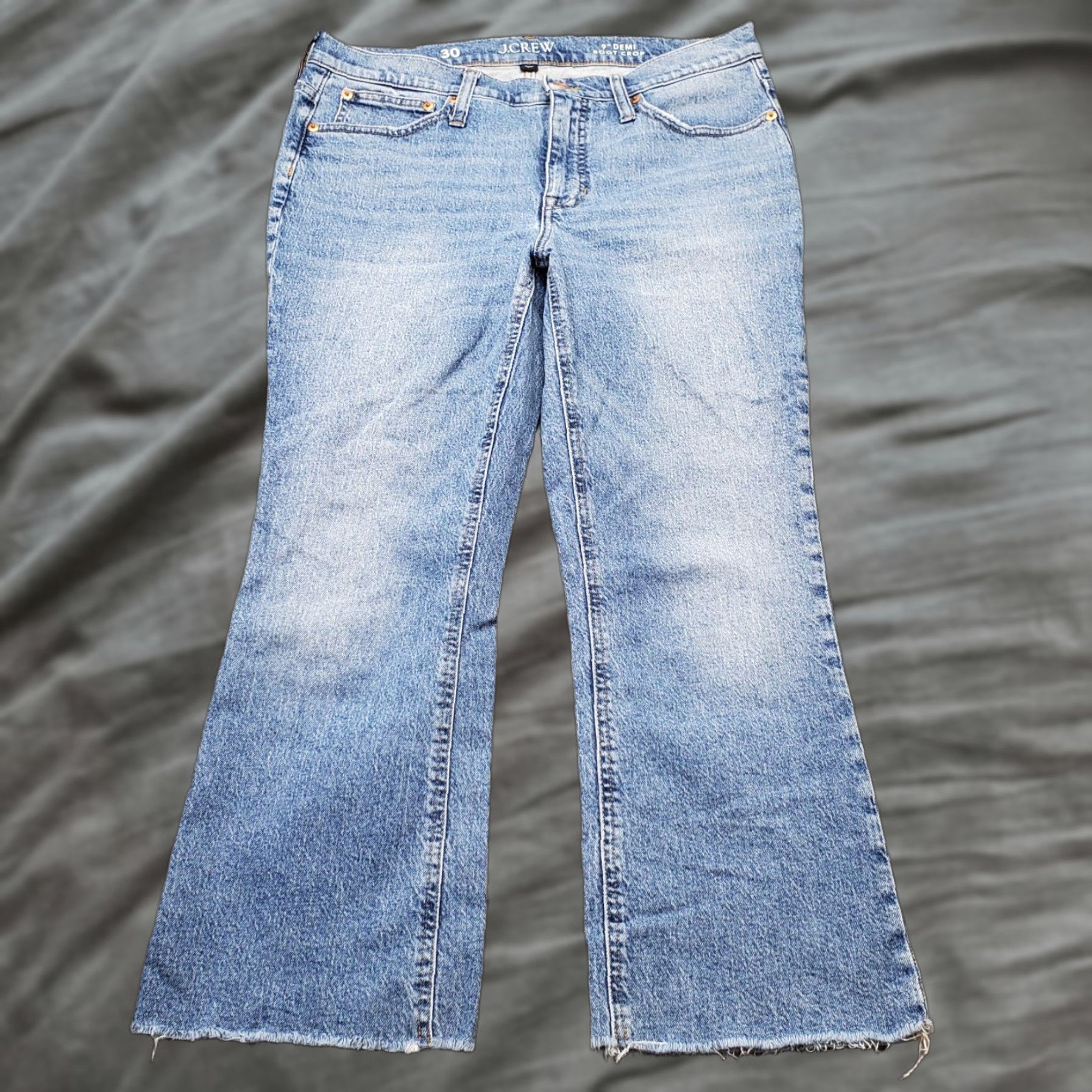 J.Crew J.Crew Womens Jeans Boot Crop Denim Medium Wash Blue 30 Frayed Hem Comfort Regular Size 30 Womens Size 30" / US 8 / IT 44 - 1 Thumbnail