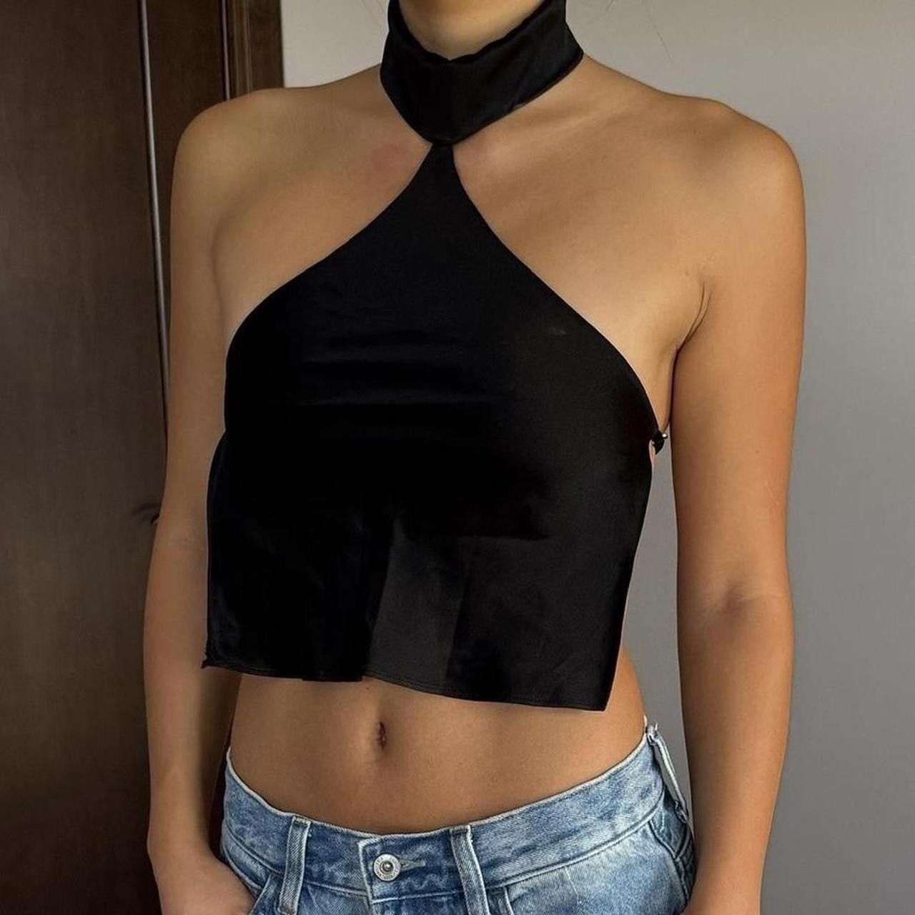 Are You Am I Are You Am I Kiku black silk halter top Size XS / US 0-2 / IT 36-38 - 1 Thumbnail