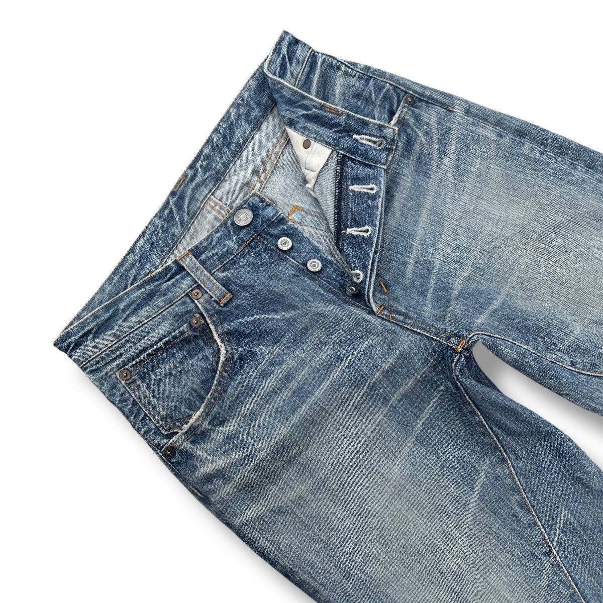 Johnbull 🇯🇵 VINTAGE JOHNBULL SPIRAL CUT WASHED DENIM PANTS Size US 29 - 6 Thumbnail