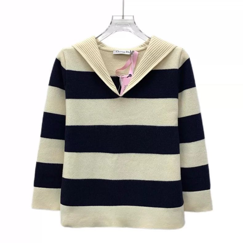 Dior Christian Dior Striped Wool Long Sleeve Knit Top-dmc Size US S / EU 44-46 / 1 - 1 Thumbnail