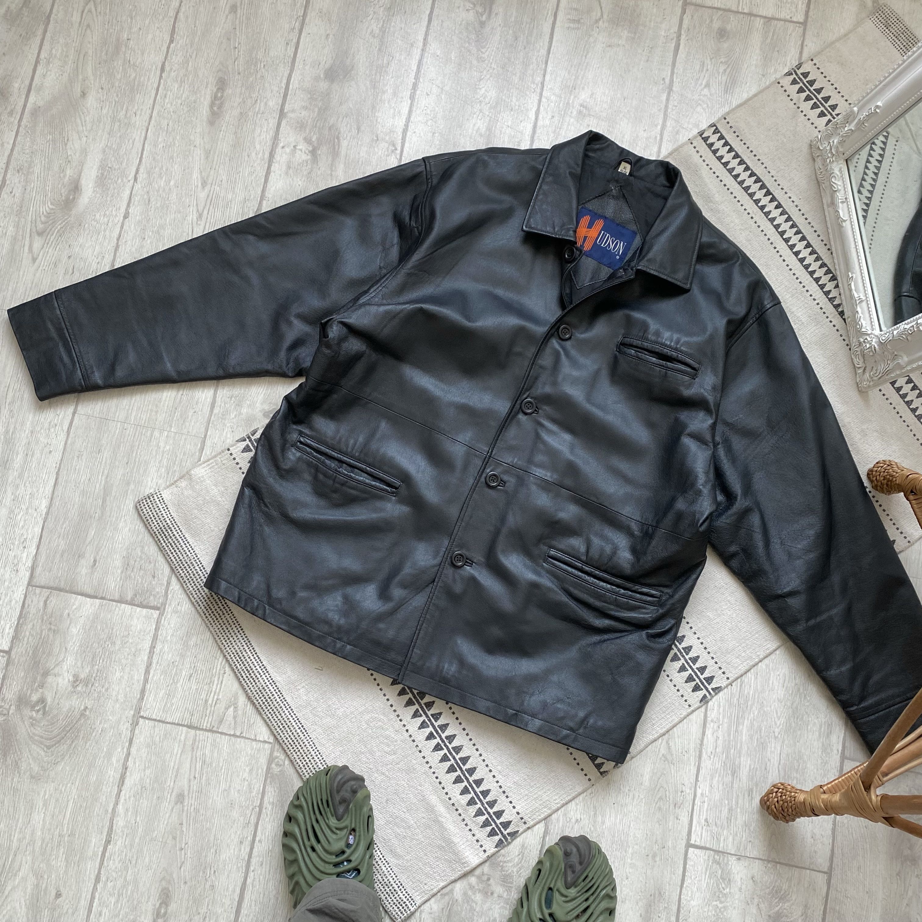 Genuine Leather Vintage 90s Real Leather jacket Balenciaga style Button up Size US XL / EU 56 / 4 - 7 Thumbnail