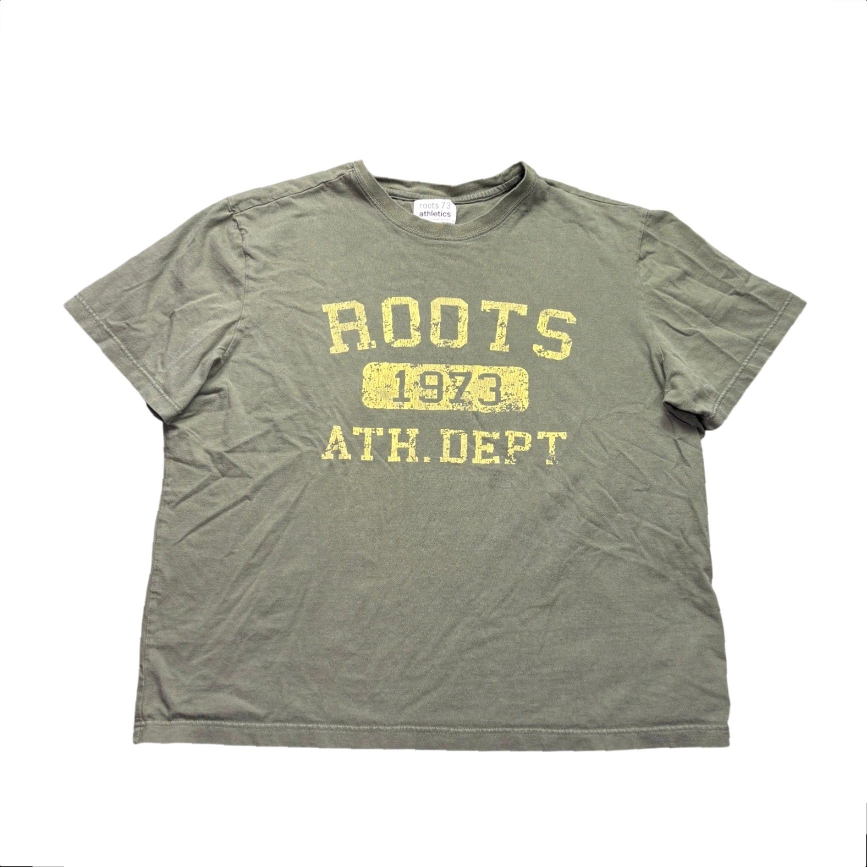 Roots Y2K Roots 73 Athletics Mens XL Olive Green Graphic T-Shirt GORP Size US XL / EU 56 / 4 - 2 Thumbnail