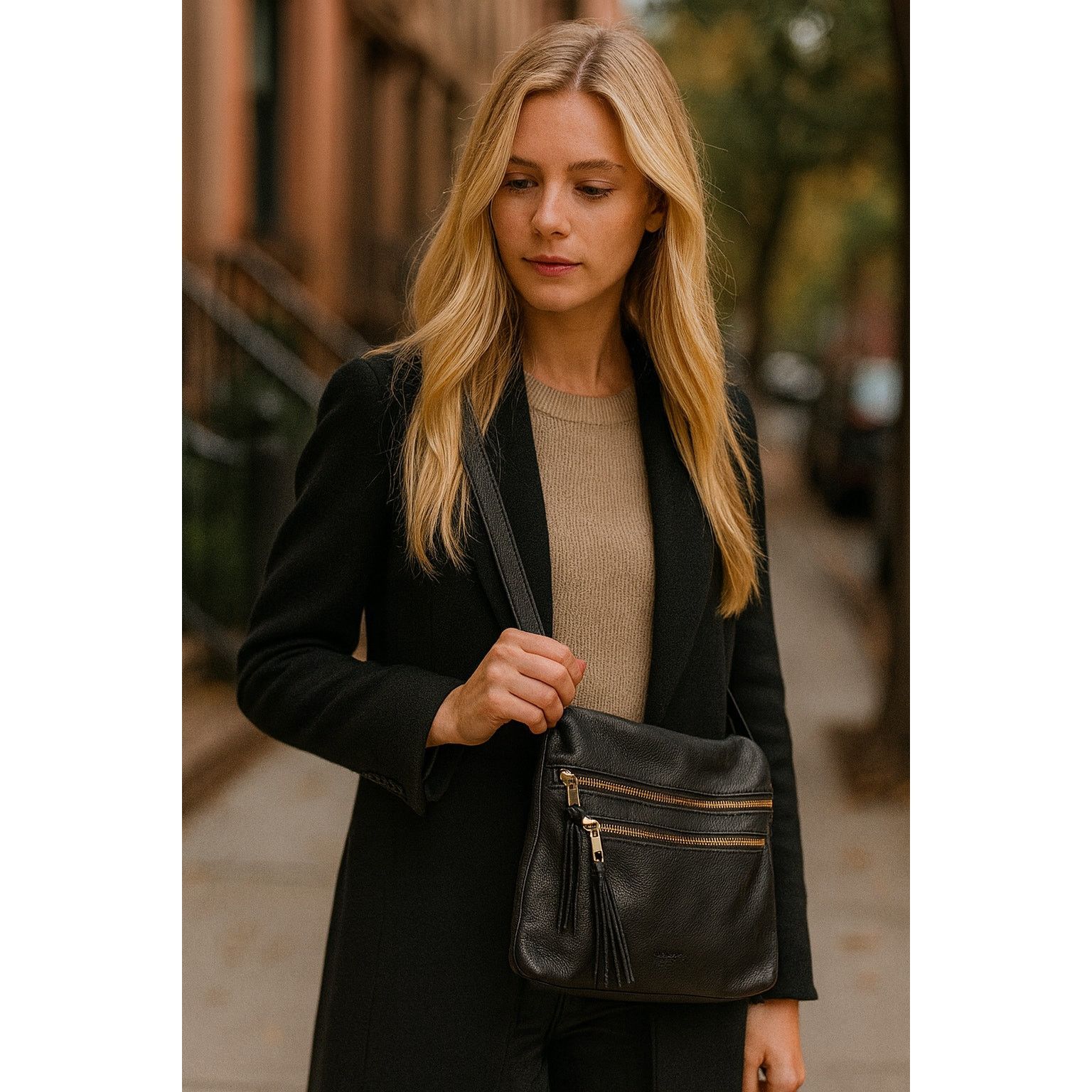 Nordstrom Margot New York Black Leather Crossbody Bag Size ONE SIZE - 1 Thumbnail