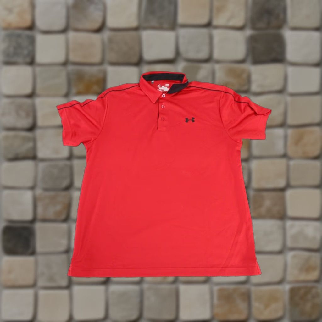 Under Armour Under Armour Polo Shirt Mens Large Red HeatGear Golf Polo Shirt Under Armour HeatGear Mens Large Red Size US L / EU 52-54 / 3 - 1 Thumbnail