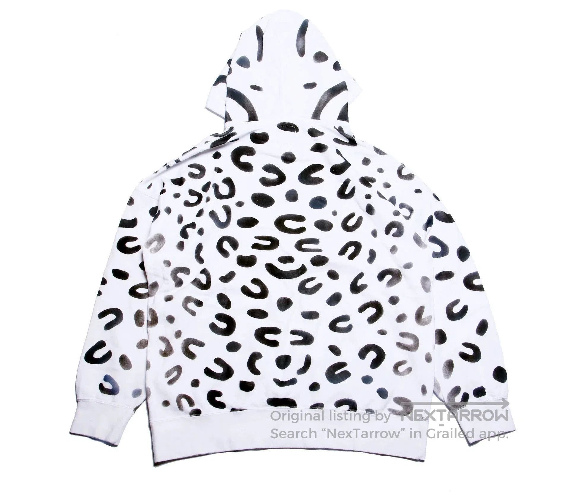 Visvim White Leopard Print Hoodie with 'PEERLESS' Graphic. Size US L / EU 52-54 / 3 - 2 Thumbnail