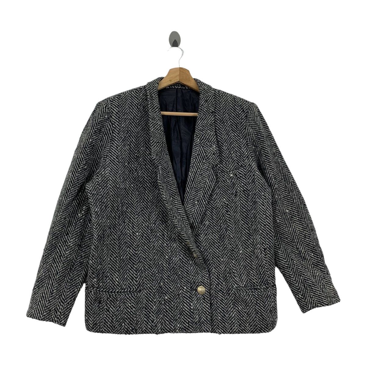 Japanese Brand ROPE Japanese Brand Designer Herringbone Wool Blazer Coat Size M / US 6-8 / IT 42-44 - 4 Thumbnail