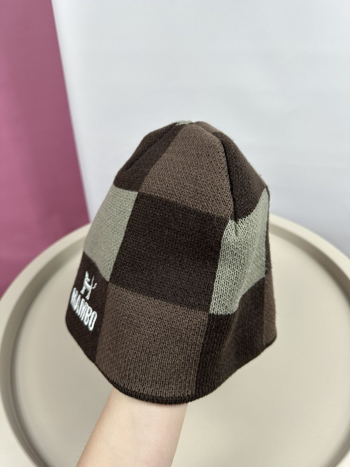 Mambo × Vintage Mambo Knitted check hat Size ONE SIZE - 9 Thumbnail
