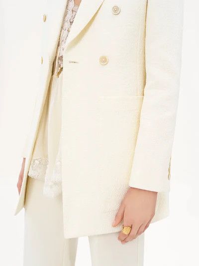 Chloe o1loc1c10226 Veste Double Croisure Jacket in Coconut Milk Size M / US 6-8 / IT 42-44 - 4 Thumbnail