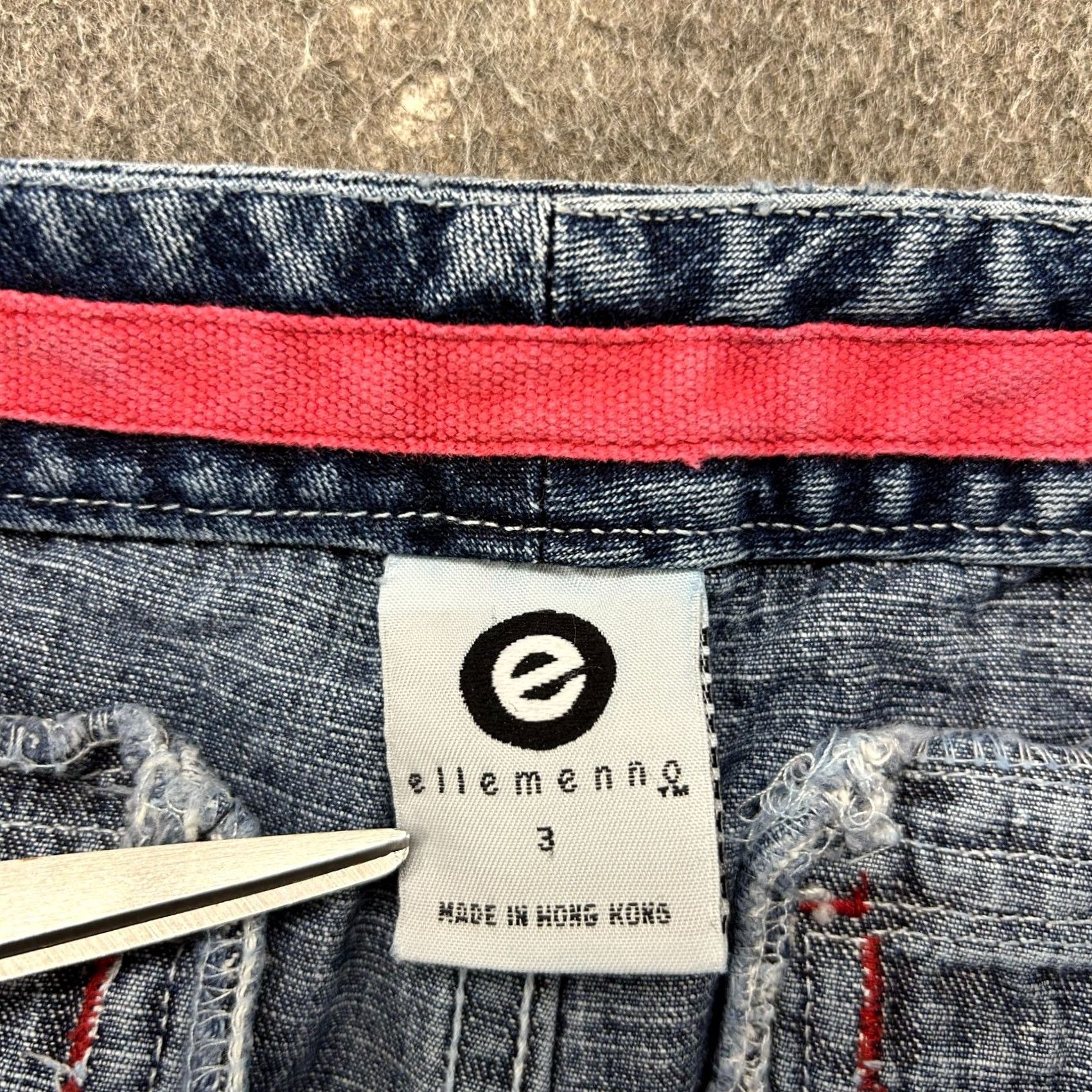 Elleme VINTAGE Ellemenno Shorts Juniors 3 Blue Denim Drawstring Medium Wash Stretch Bermuda Size 26" / US 2 / IT 38 - 2 Thumbnail
