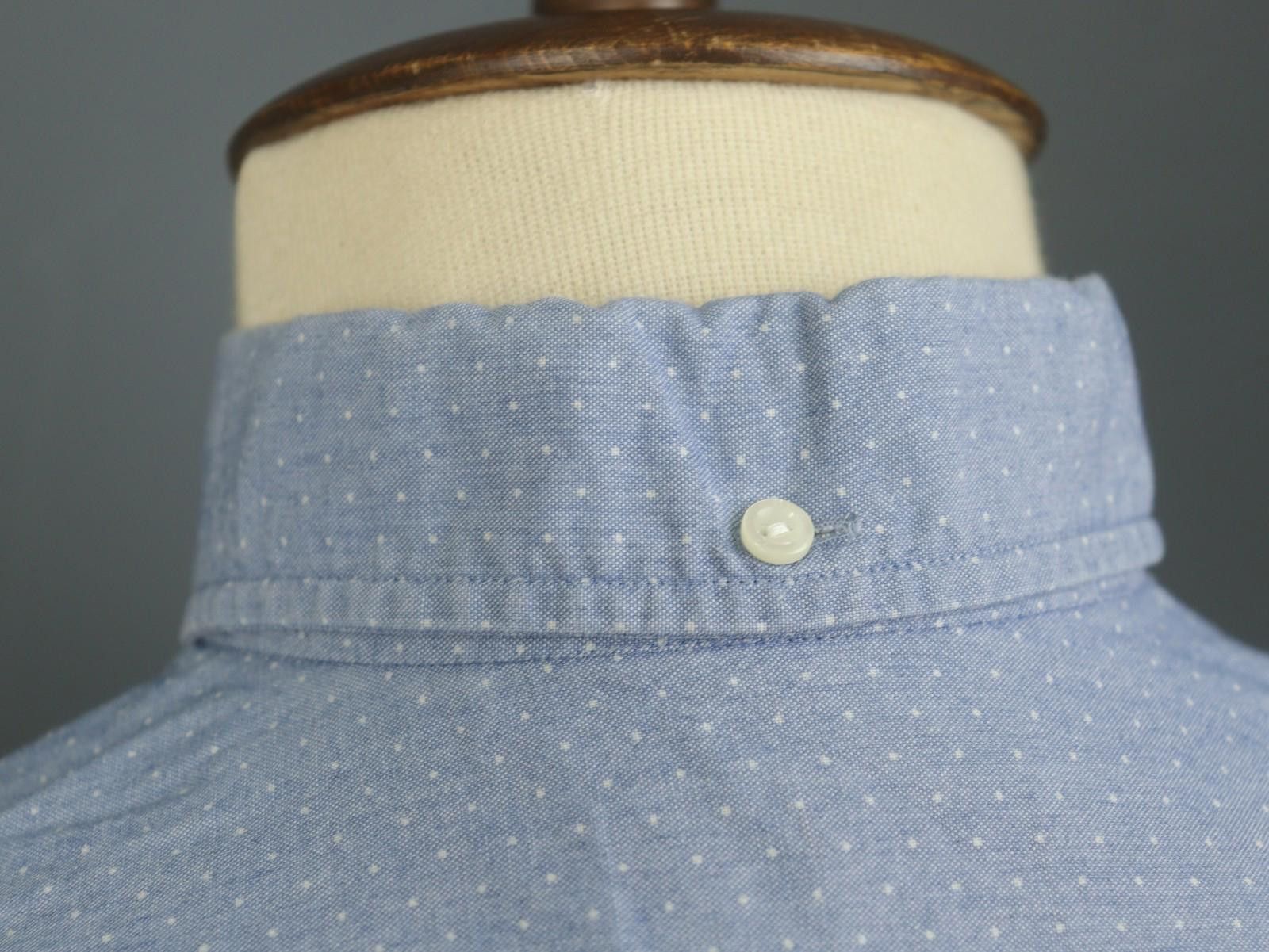 Eton Eton Blue Cotton Polka Dot Collared Dress Shirt Size 38 Size 38R - 11 Thumbnail