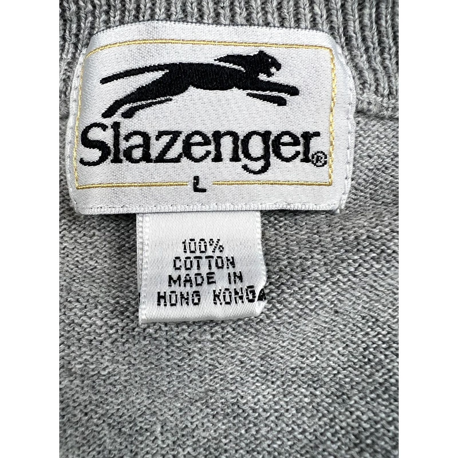 Vintage VINTAGE Slazenger Sweater Mens Large Gray V Neck Golf Knit Pullover Hong Kong Men’s Large Gray Knit Sweater Golf Size US L / EU 52-54 / 3 - 3 Thumbnail