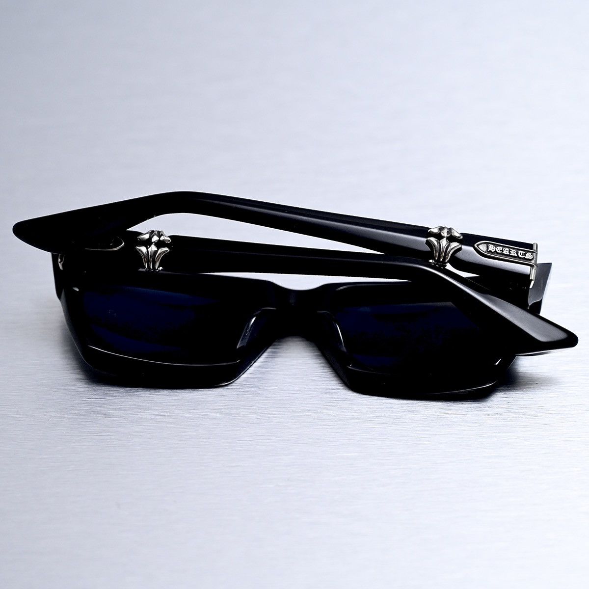 Chrome Hearts CHROME HEARTS CLITERALLY BLACK/SHINY SILVER SUNGLASSES Size ONE SIZE - 9 Thumbnail