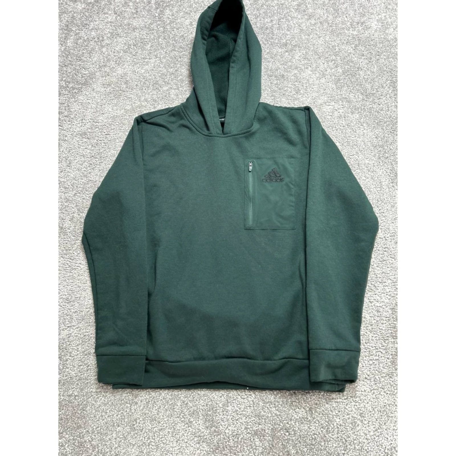 Adidas Adidas Pocket Hoodie Mens M Green Fleece Lined Embroidered Logo Moisture Wicking Hoodie Mens Size US M / EU 48-50 / 2 - 2 Thumbnail