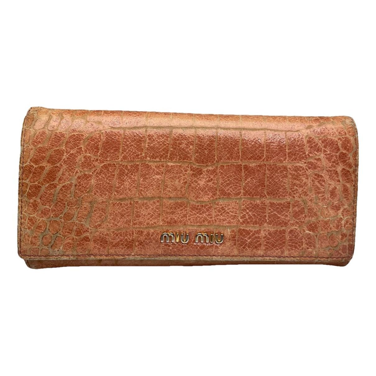 Miu Miu Orange Leather Wallet Size ONE SIZE - 1 Thumbnail