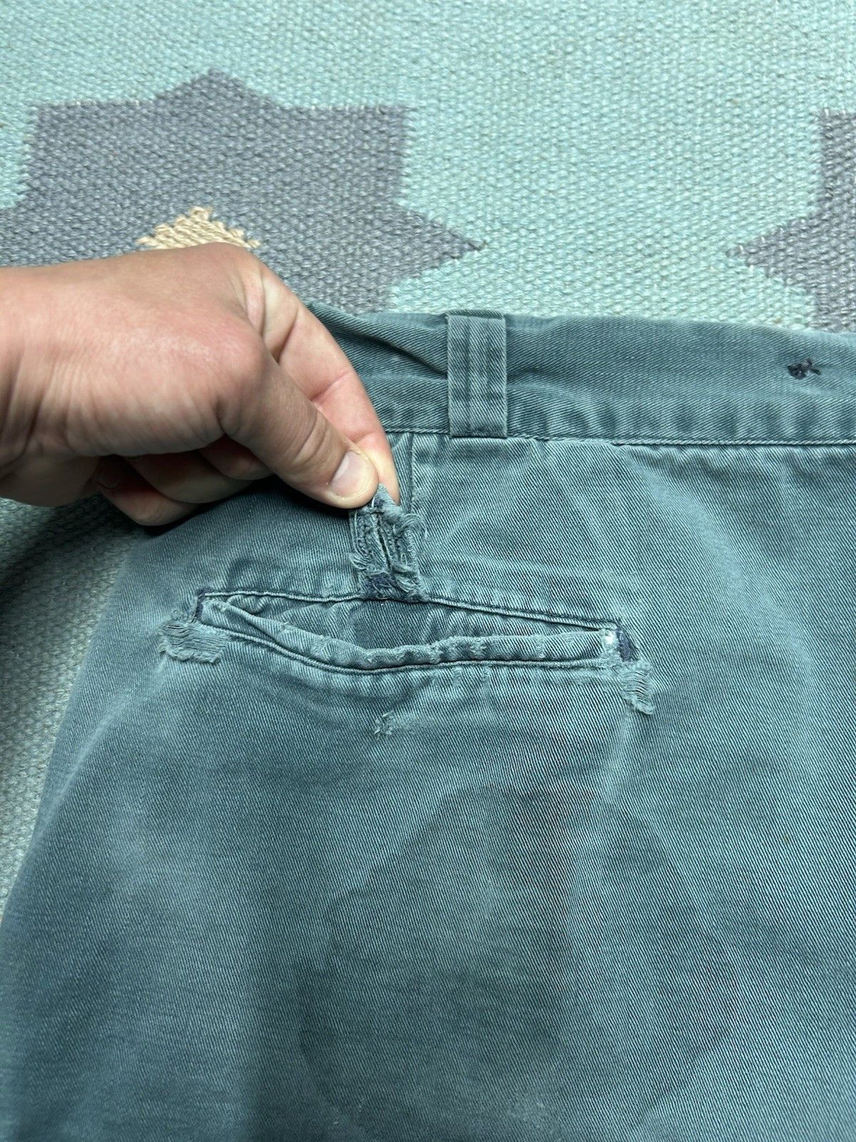 Vintage Vtg 1950s chino twill work pants sage green sail cloth 42x29 Size US 42 / EU 58 - 11 Thumbnail