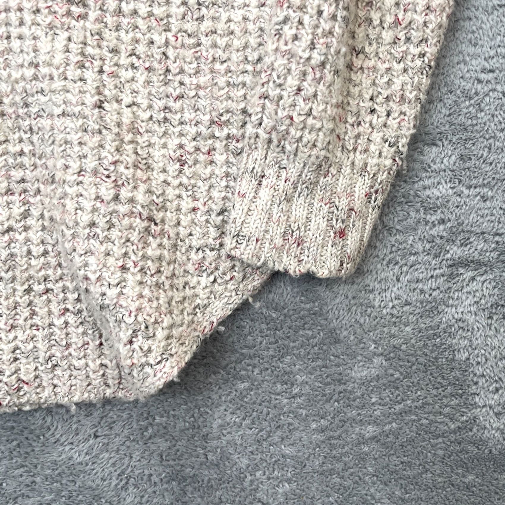 Free People Free People Womens Medium Beige Dylan Turtle Neck Chunky Knit Sweater Size M / US 6-8 / IT 42-44 - 3 Thumbnail