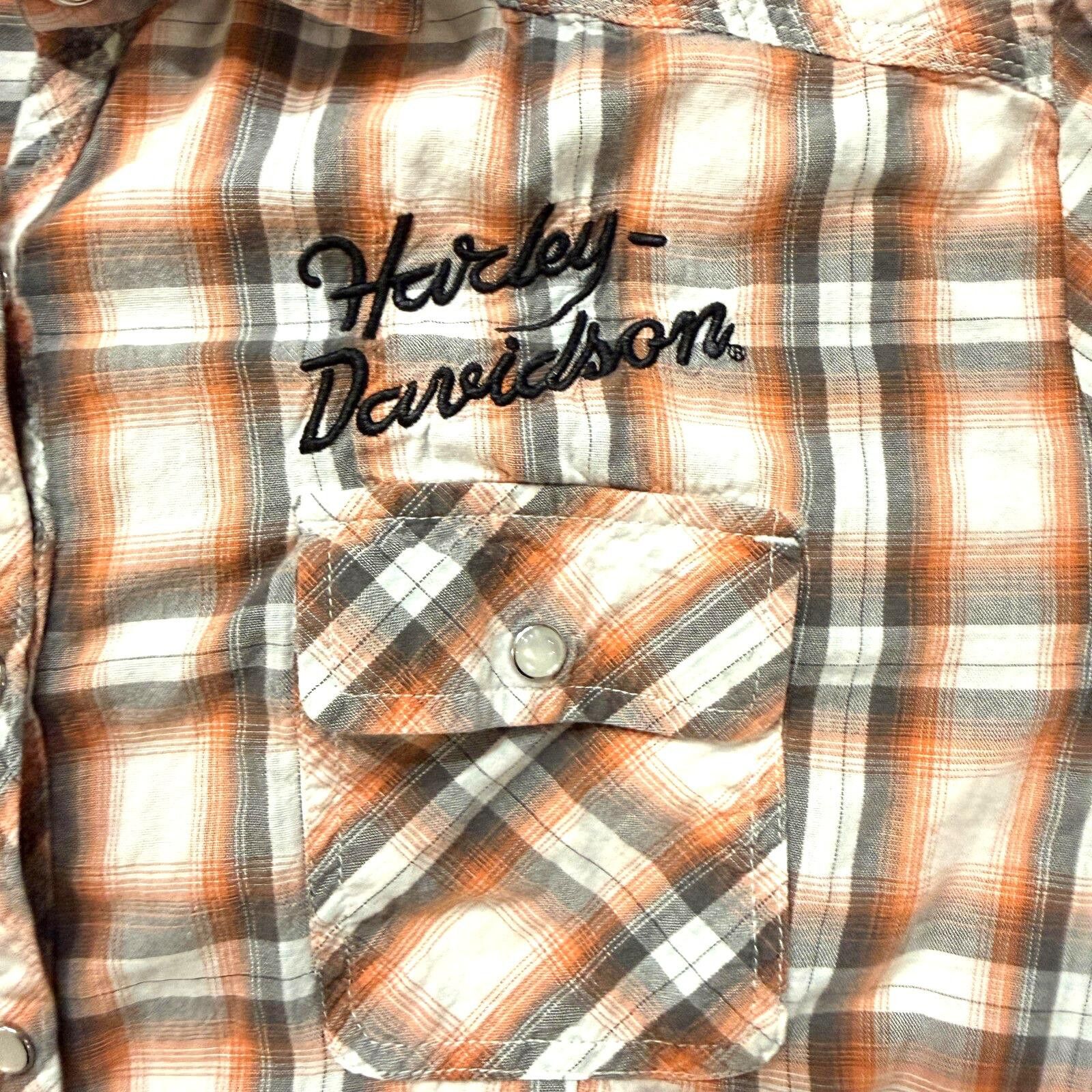 Harley Davidson Harley-Davidson Shirt Womens XL Pearl Snap Buttons Y2K Biker Size XL / US 12-14 / IT 48-50 - 2 Thumbnail