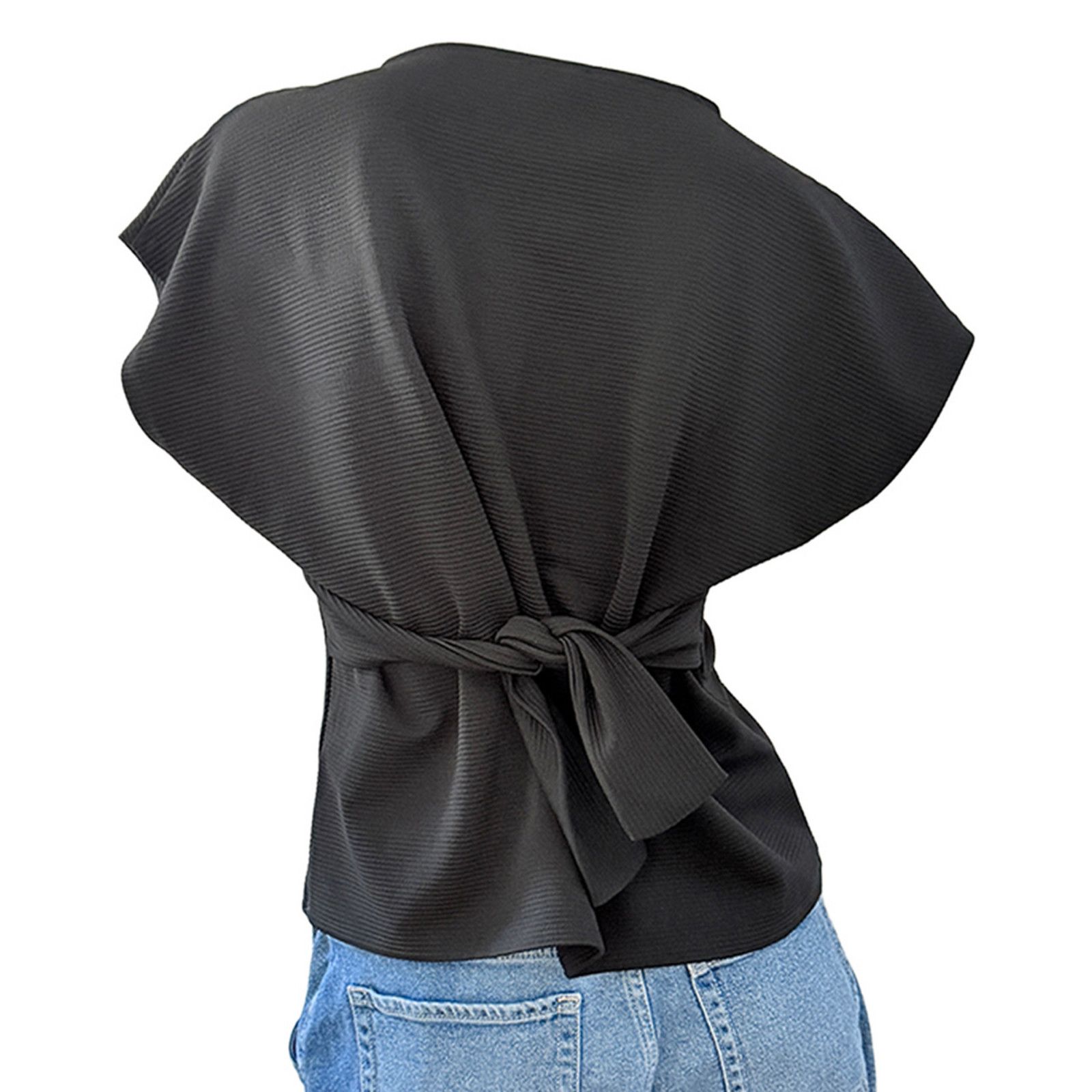 Express Oversized boxy v-neck ribbed petal short sleeve blouse XS Size XS / US 0-2 / IT 36-38 - 3 Thumbnail